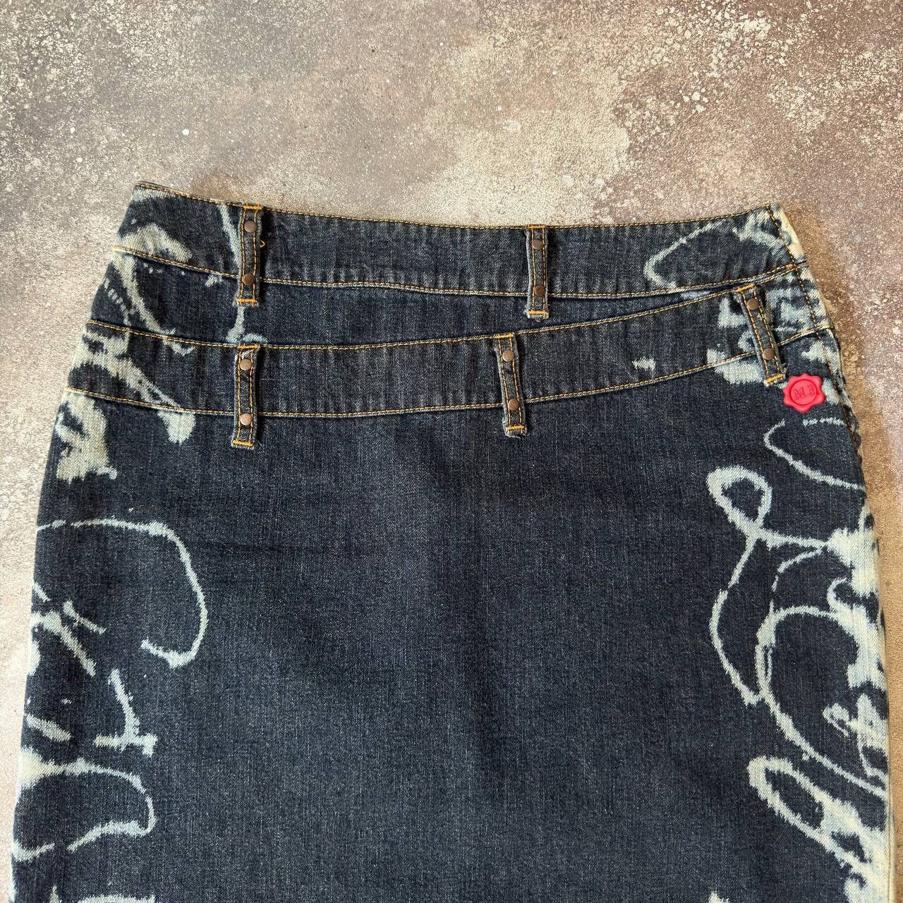 Moschino × Vintage Moschino Jeans Vintage Washed Denim Midi Skirt Size 29" - 4 Thumbnail
