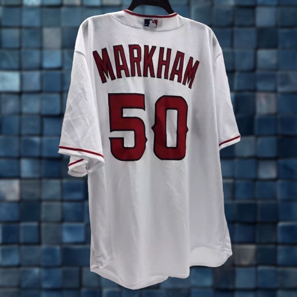 MLB VINTAGE Men’s Nike MLB Los Angeles Angels #50 Markham White Baseball Jersey XXL Mens White Angels 50 Markham Jersey Sport Size US XXL / EU 58 / 5 - 1 Thumbnail