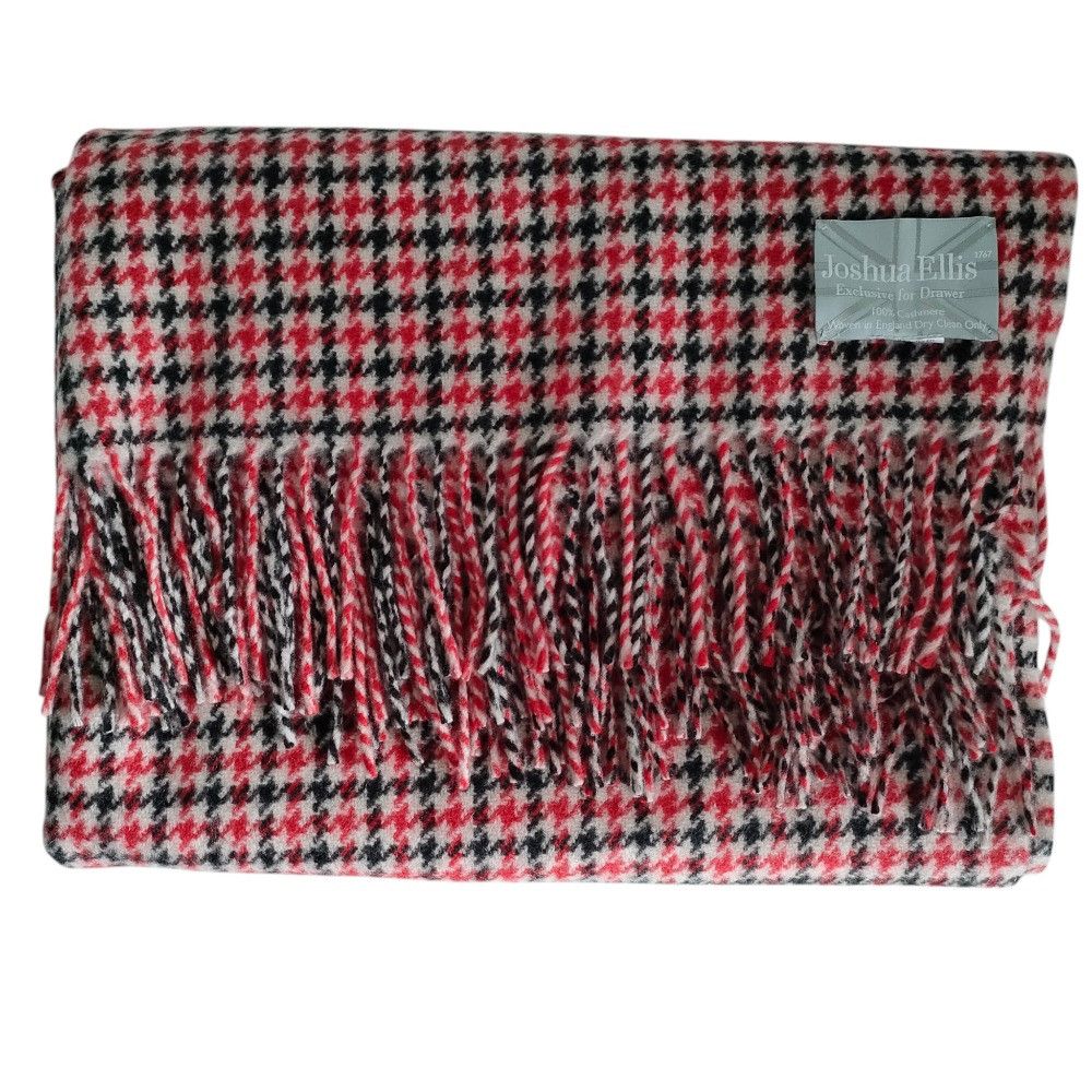 Other Other Joshua Ellis Cashmere Houndstooth Fringe Scarf Textile Scarf DUTY FREE for USA Size ONE SIZE - 1 Thumbnail