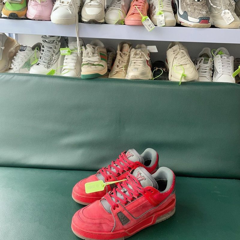 Louis Vuitton Louis Vuitton Red Trainer Sneakers for Men -2508 Size US 8 / EU 41 - 3 Thumbnail