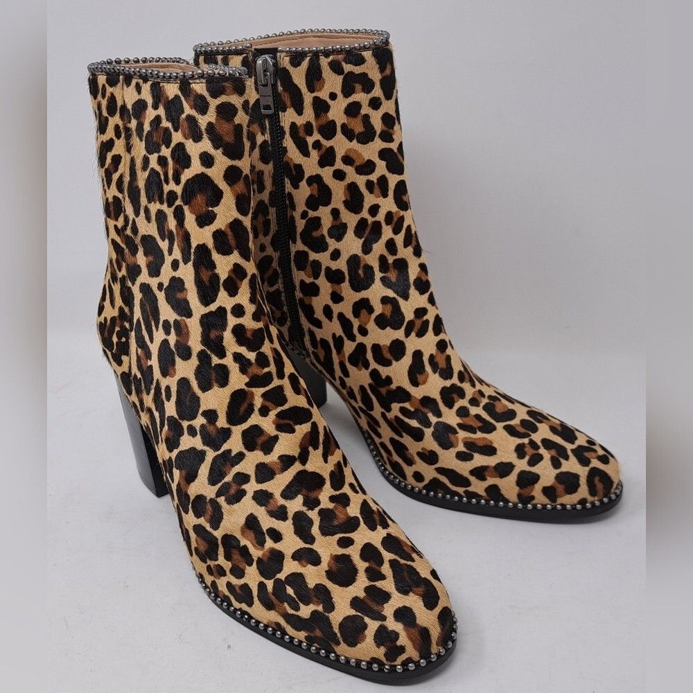 Coach NWT Coach Drea Ankle Boots Bootie Zip Shoes Heels Leopard C Size US 8 / IT 38 - 5 Thumbnail
