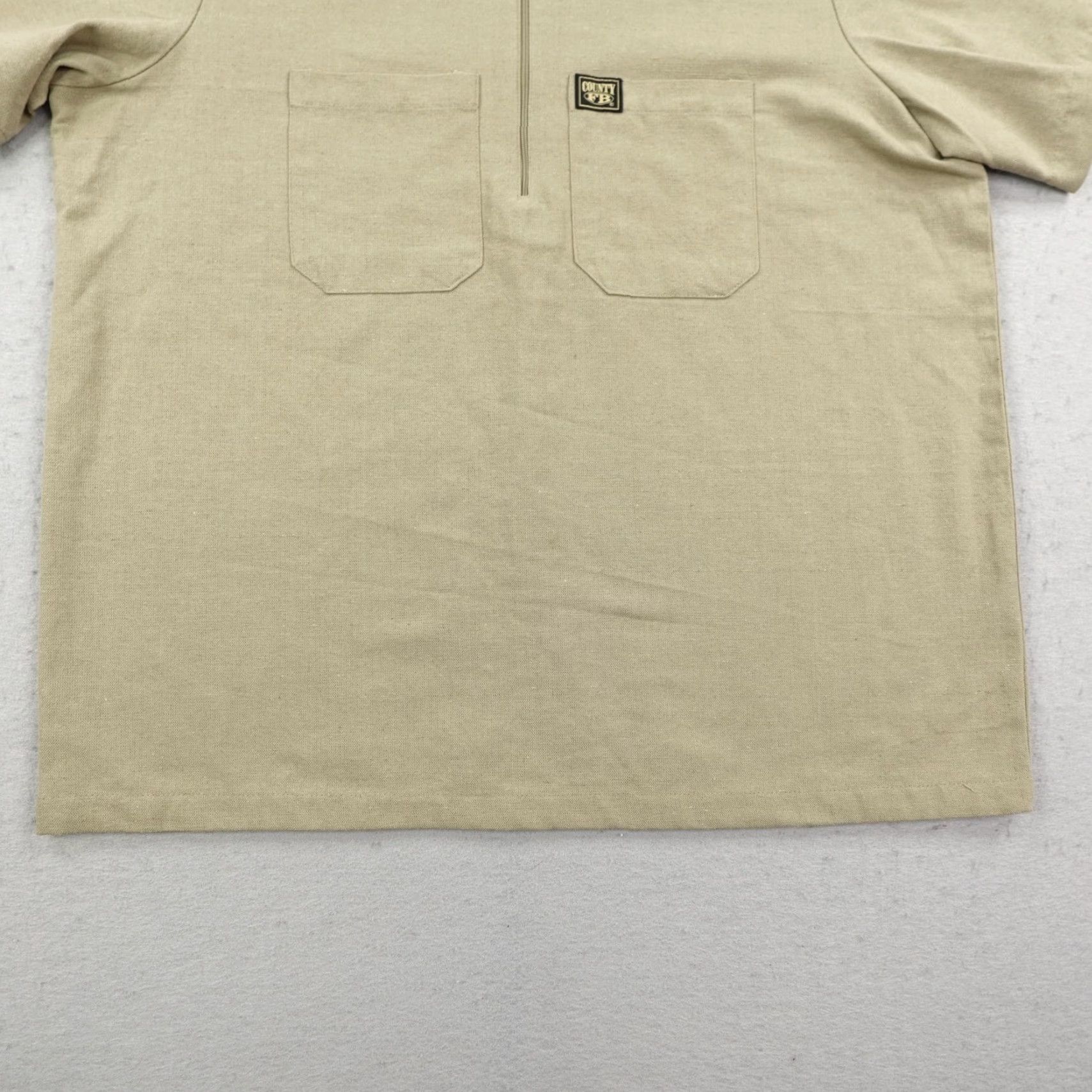 Vintage FB County Shirt Men Small Khaki 1/2 Zip Pullover Work Utility Mechanic Grunge Beige Outdoor N/A Mens Size US S / EU 44-46 / 1 - 4 Thumbnail