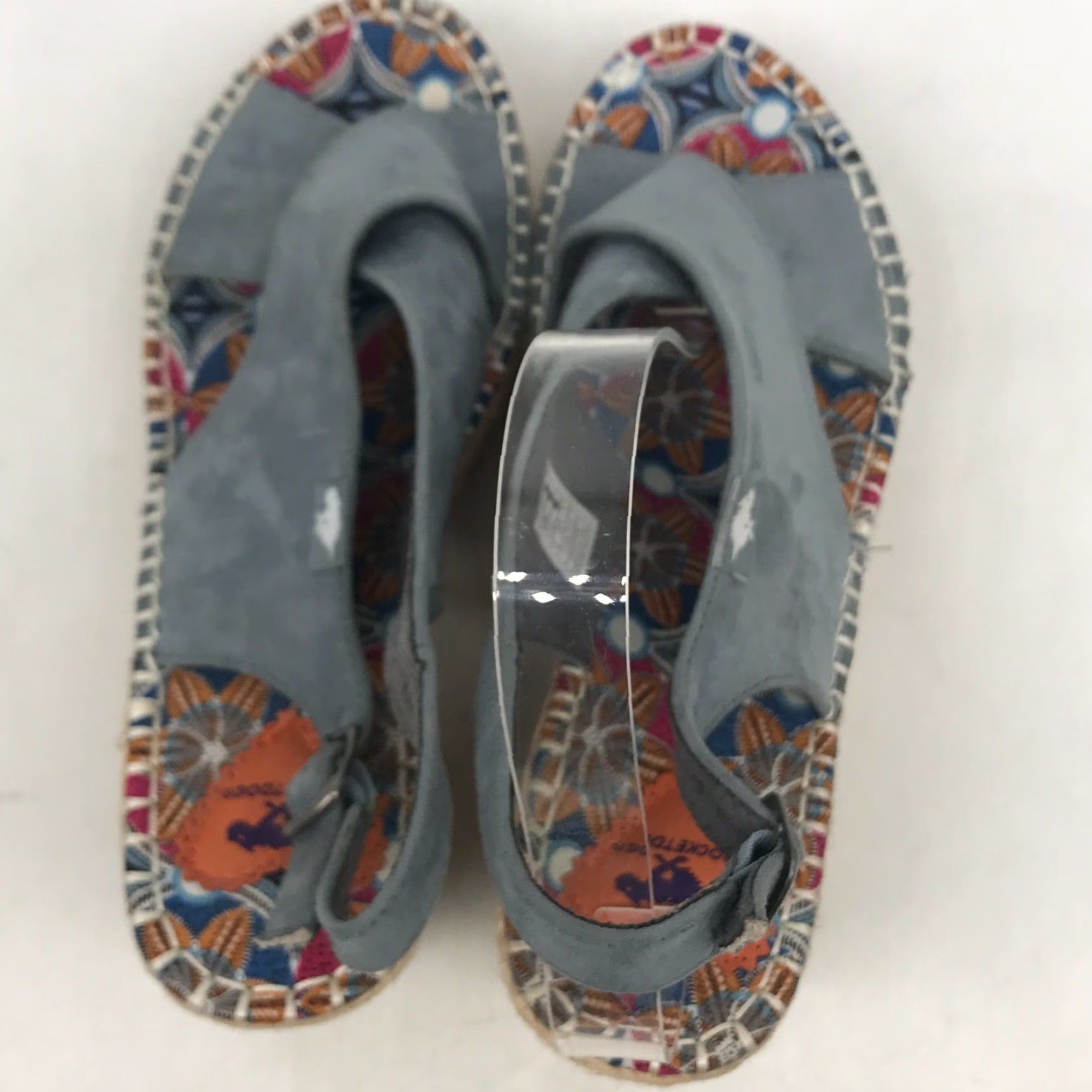 Vintage VINTAGE Rocket Dog Womens Blue Suede Sling Back Espadrille Wedge Heel Sandals Size 9 Size US 9 / IT 39 - 4 Thumbnail