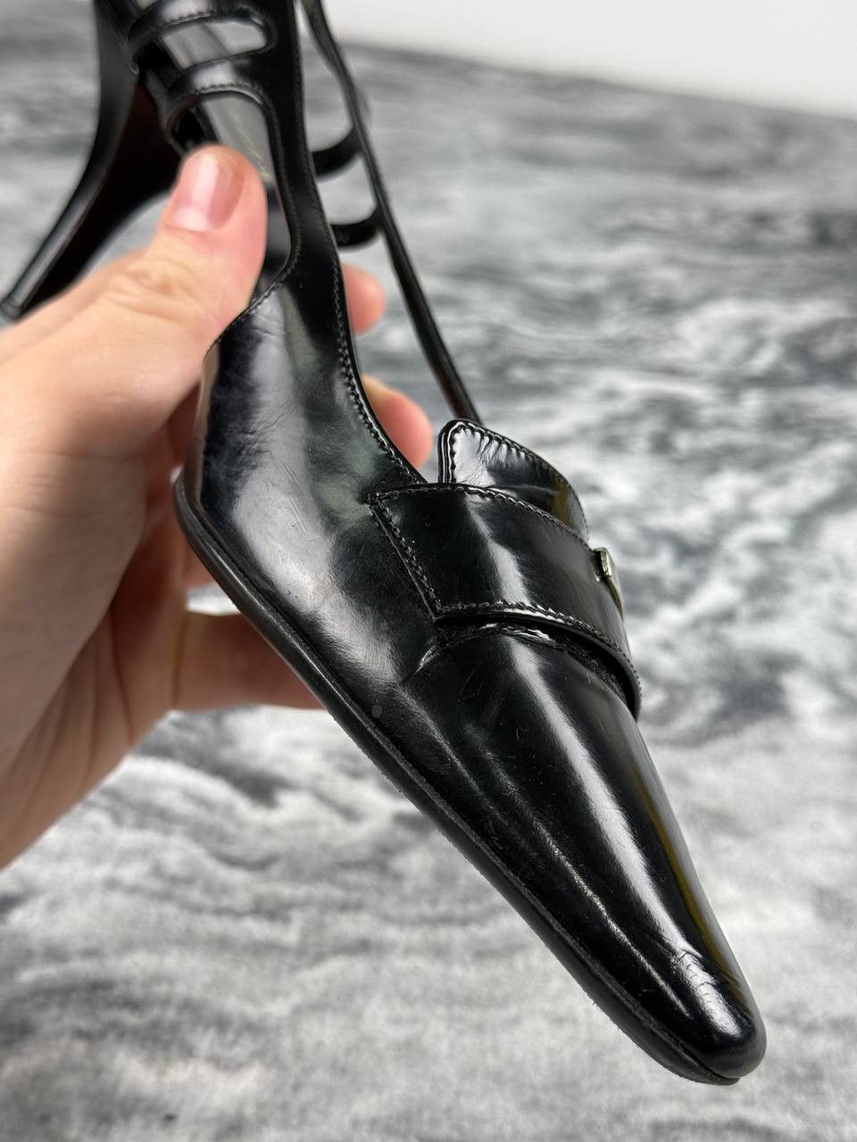 Prada PRADA Leather Slingback Pointed Pumps Size US 6.5 / IT 36.5 - 16 Thumbnail