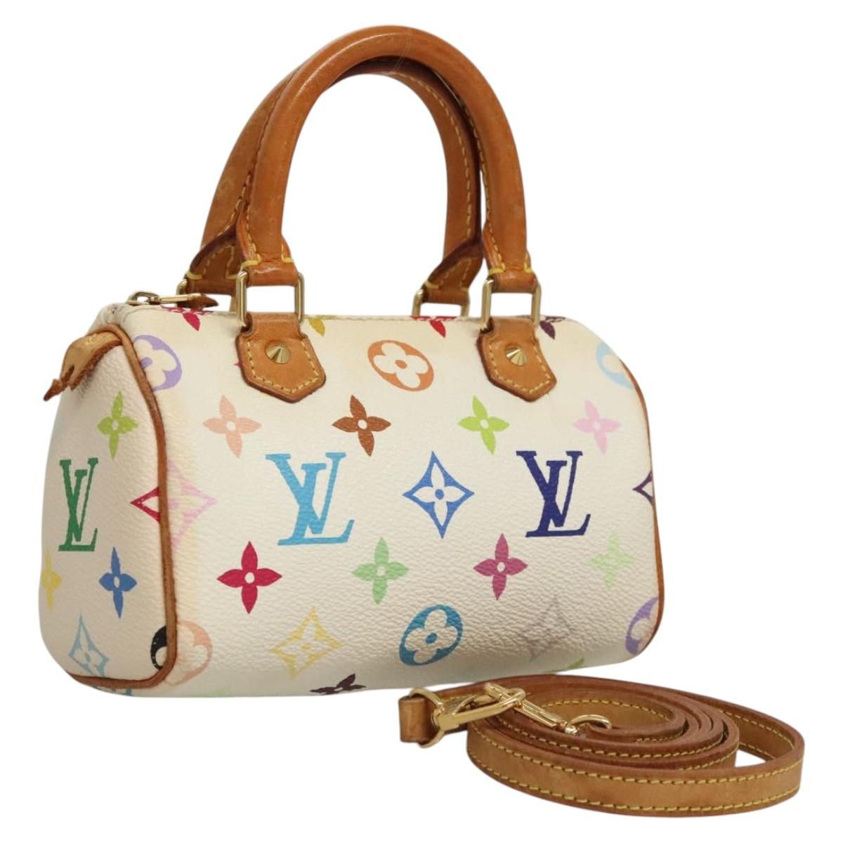 Louis Vuitton Monogram Multicolor Mini Speedy Hand Bag White M92645 Auth Bd1124, Women's