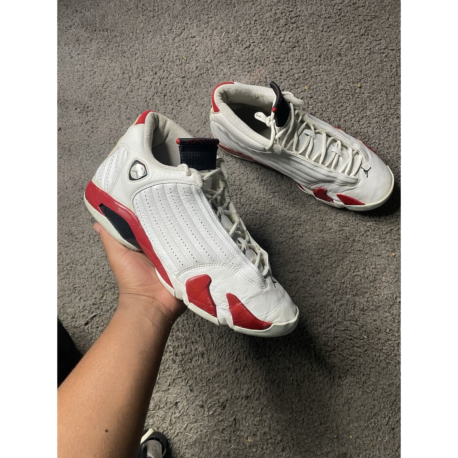 Jordan Brand Size 15- 2006 Nike Air Jordan Retro 14 Cherry Candy Cane Size US 15 / EU 48 - 1 Thumbnail
