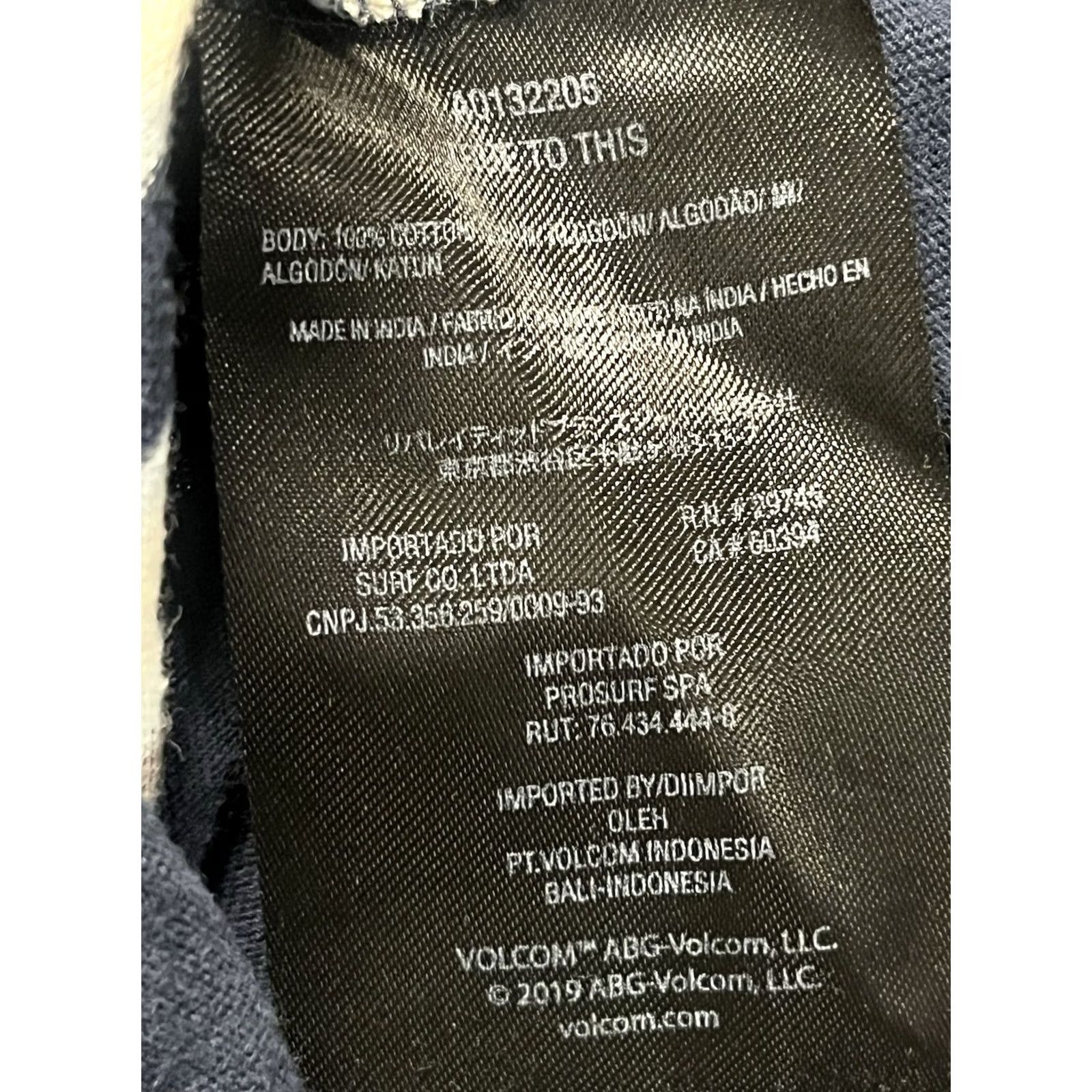 Volcom Volcom T-Shirt Men's Medium Blue Striped Crew Neck Cotton Blend Logo Modern Fit Skateboarding Thorne Regular All Seasons Size US M / EU 48-50 / 2 - 6 Thumbnail