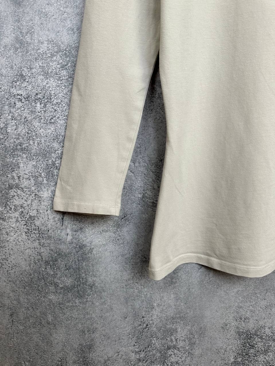 Weekend Max Mara Weekend Max Mara Beige LS Top Cotton Stretch Basic Minimal Size M / US 6-8 / IT 42-44 - 6 Thumbnail