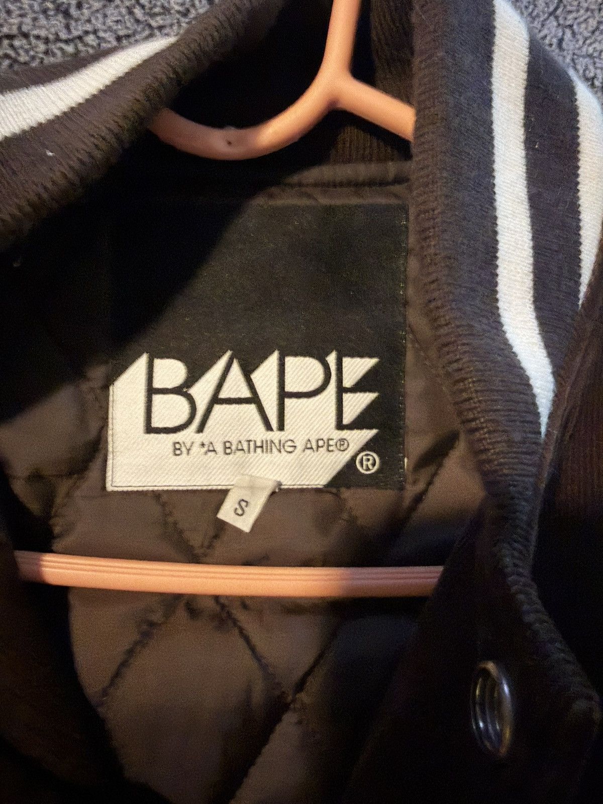 Bape A Bathing Ape BAPE General Made Corduroy Varsity Jacket S Size US S / EU 44-46 / 1 - 5 Thumbnail