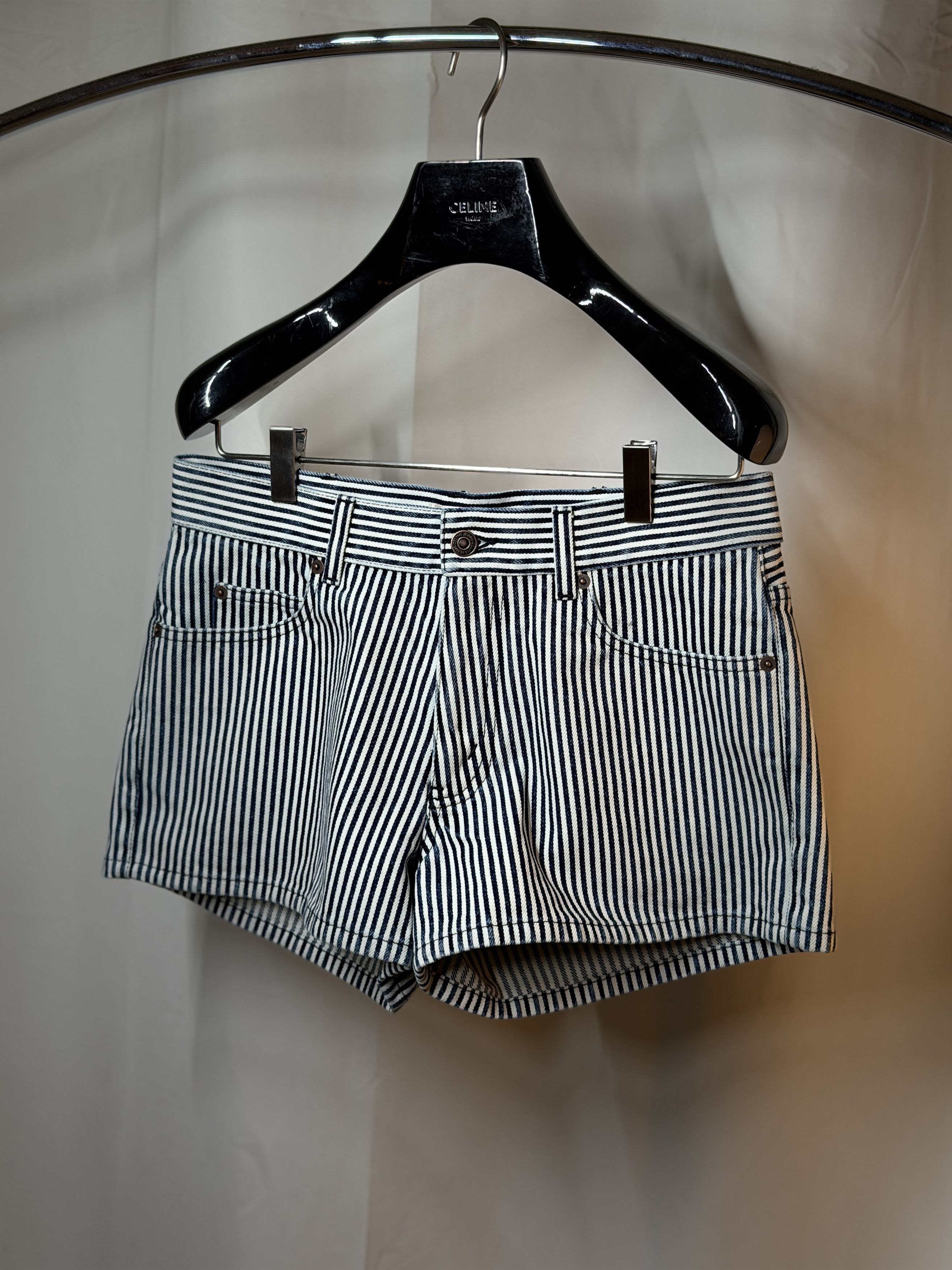 CELINE MINI STRIPED SHORTS
