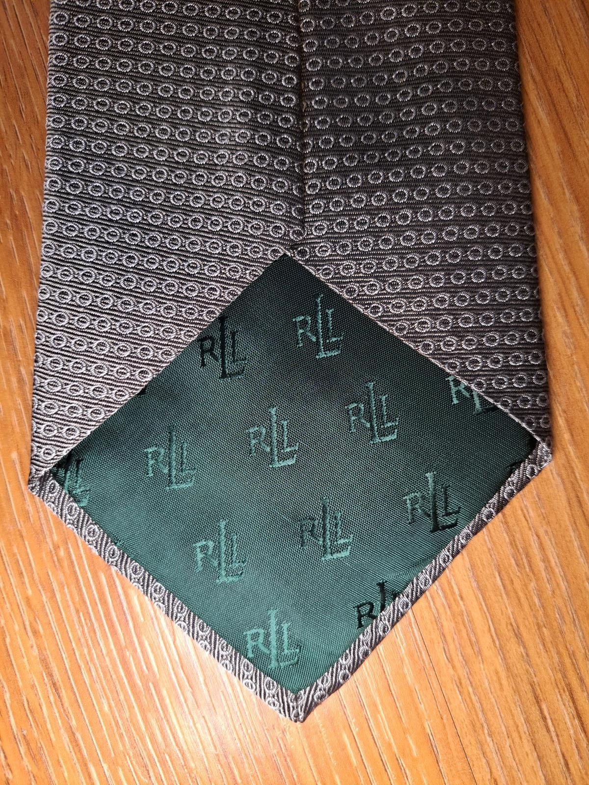 Polo Ralph Lauren Ralph Lauren Tie 100% Silk Handmade Silver Geometric Wide Size ONE SIZE - 5 Thumbnail