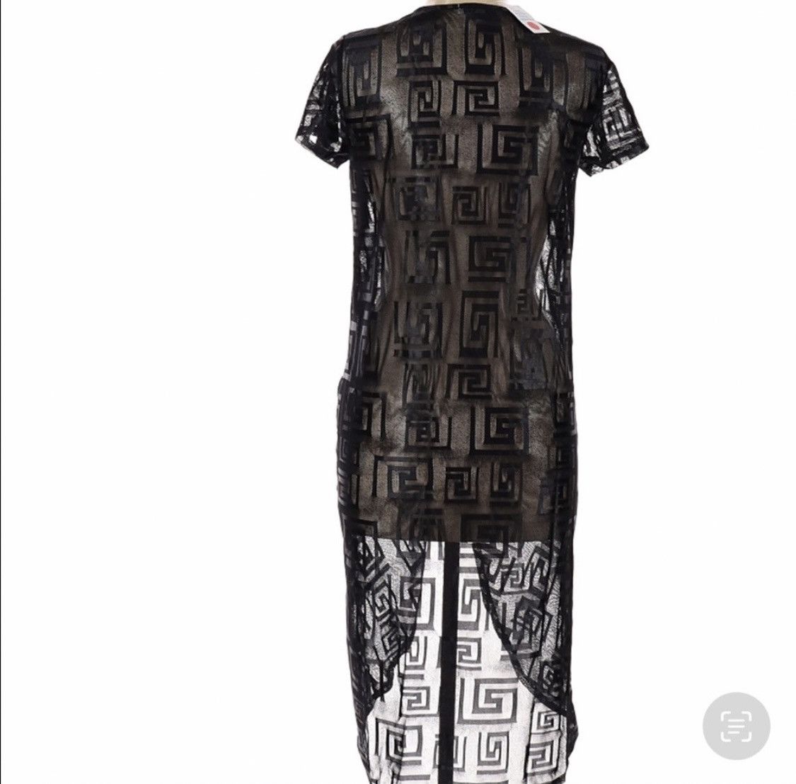 Other BLACK SHEER EMBROIDERED SHORT SLEEVE KNOTTED DUSTER TOP SZ M Size M / US 6-8 / IT 42-44 - 4 Thumbnail