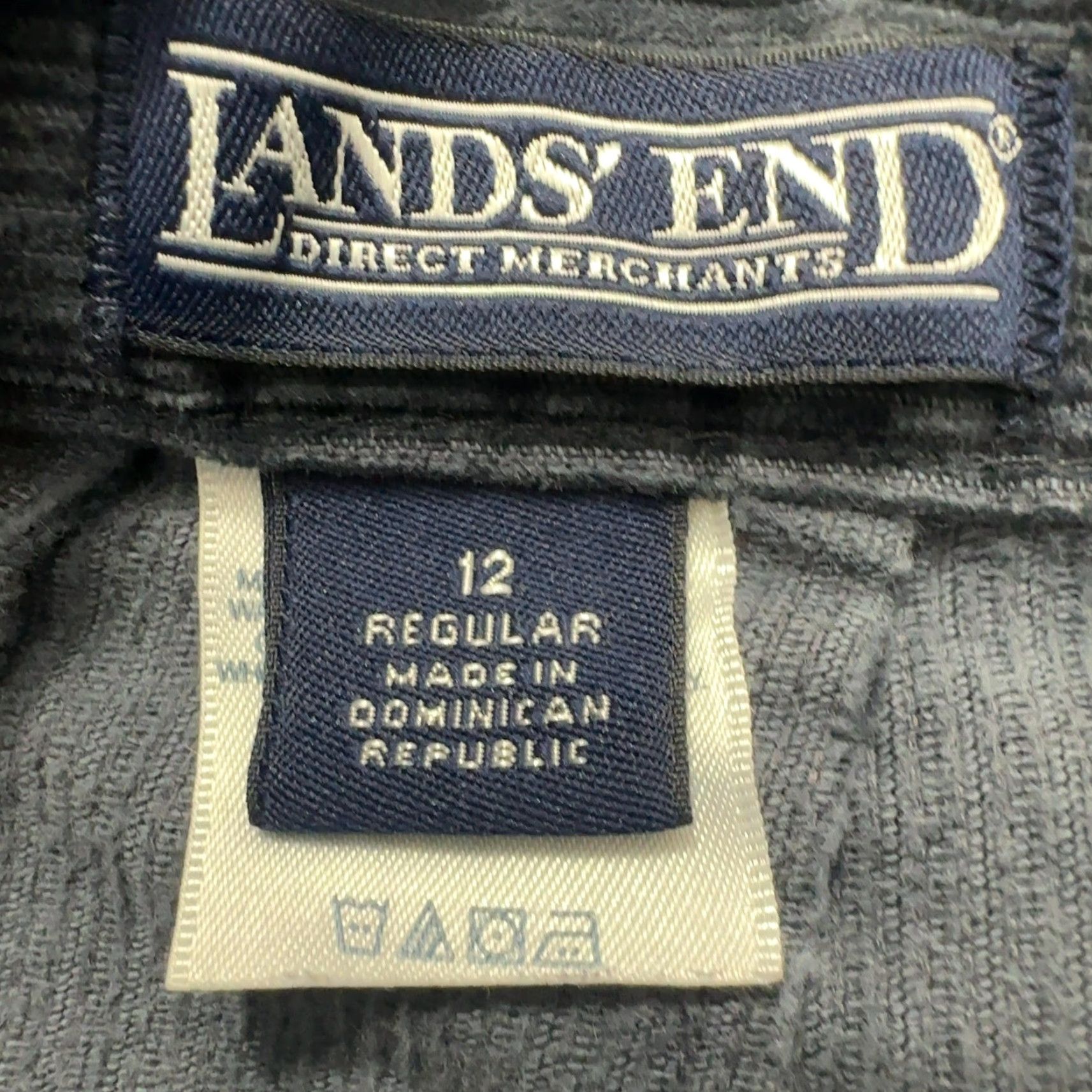 Lands' End VINTAGE Lands' End Corduroy Pants Womens 12 Blue Pleated High Rise Straight Leg Size 34" / US 12 / IT 48 - 5 Thumbnail