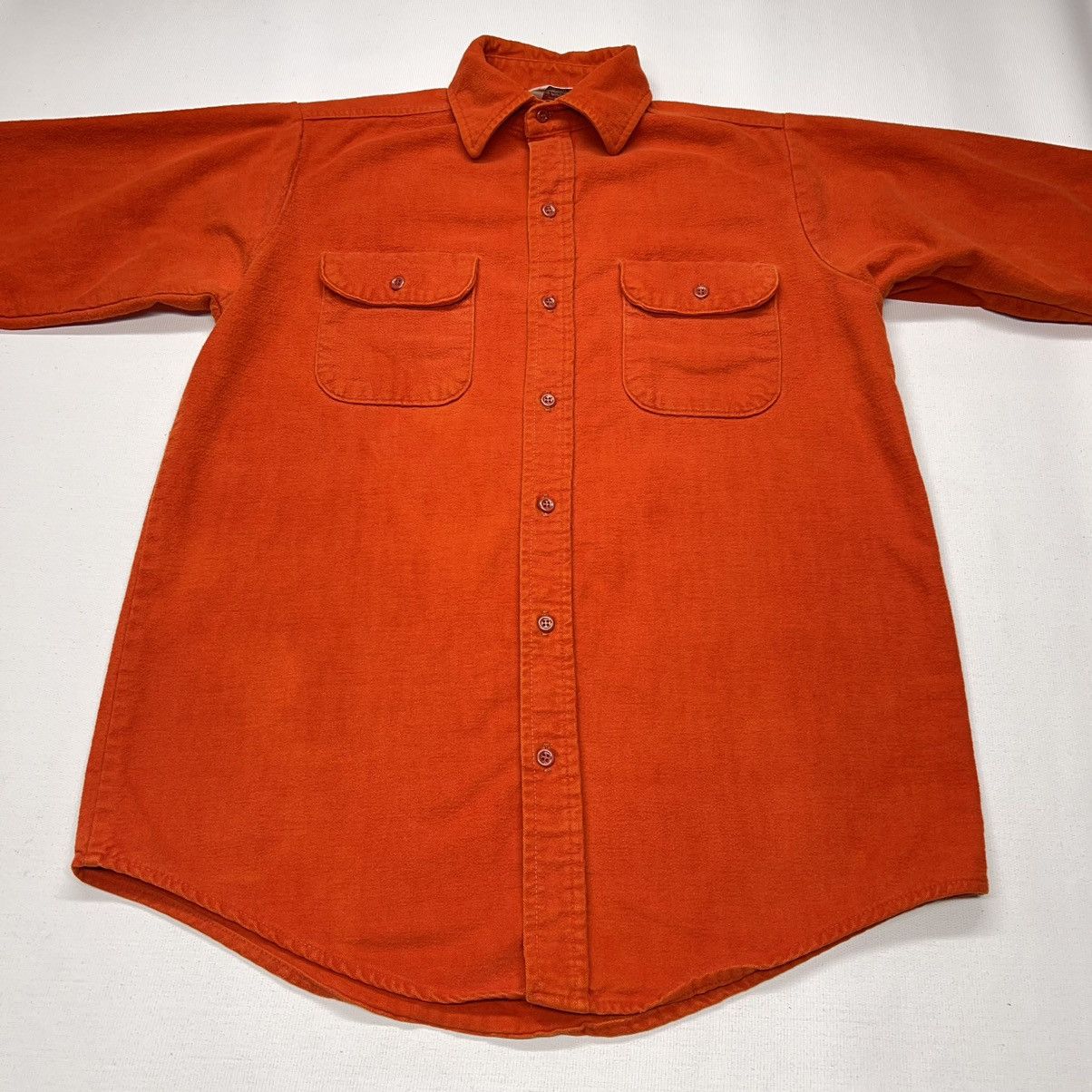 Vintage VTG Mr Leggs Flannel Shirt Orange Chamois Button Up Pocket Size US M / EU 48-50 / 2 - 2 Thumbnail