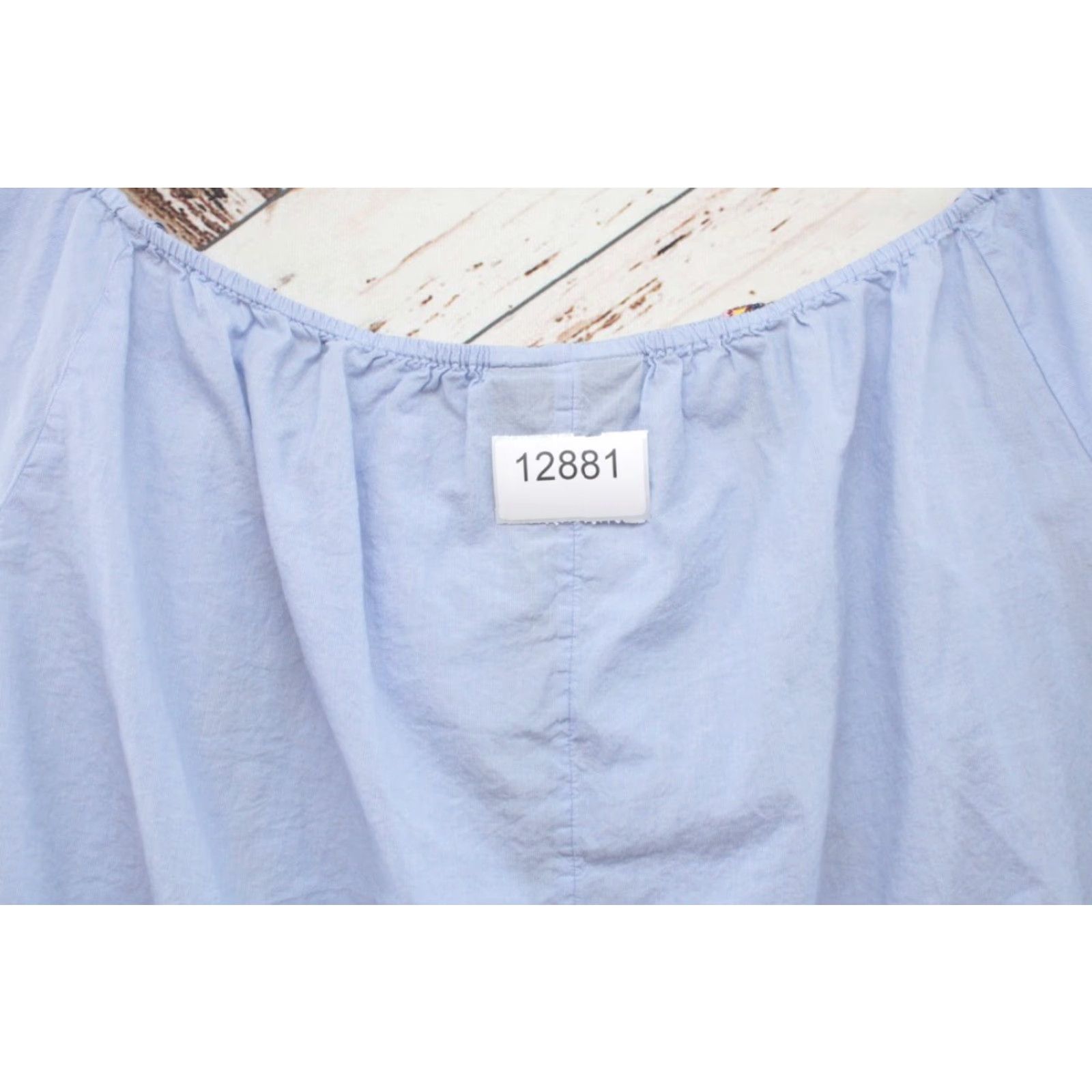 Vintage Lane Bryant Plus Size 18 Cotton Embroidered Peasant Blouse Blue Flutter Sleeve Boho Womens Size XXL / US 16-18 / IT 52-54 - 6 Thumbnail