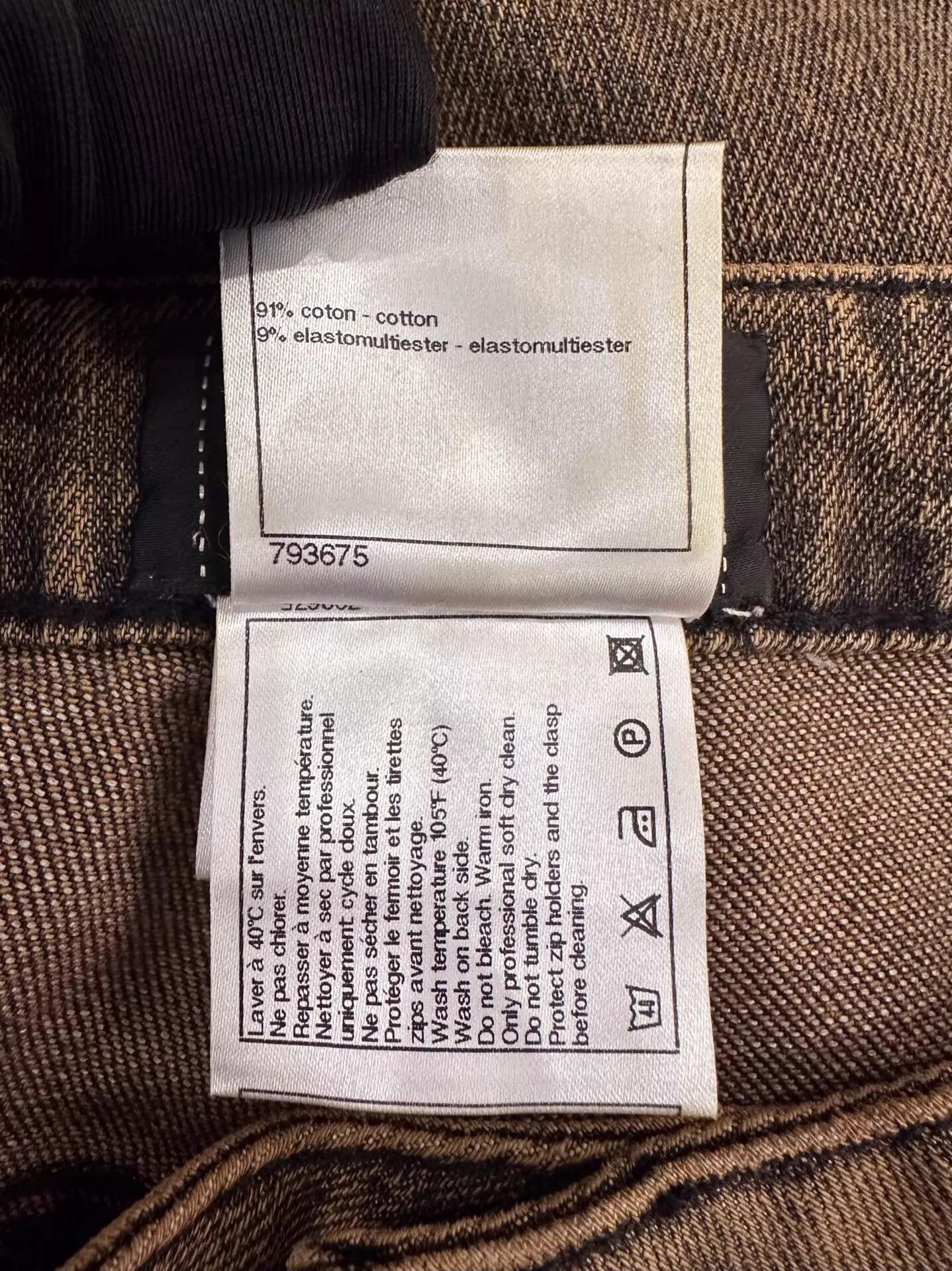 Chanel Chanel Women's Brown Jeans 36 Silver CC Logo Size 26" / US 2 / IT 38 - 5 Thumbnail