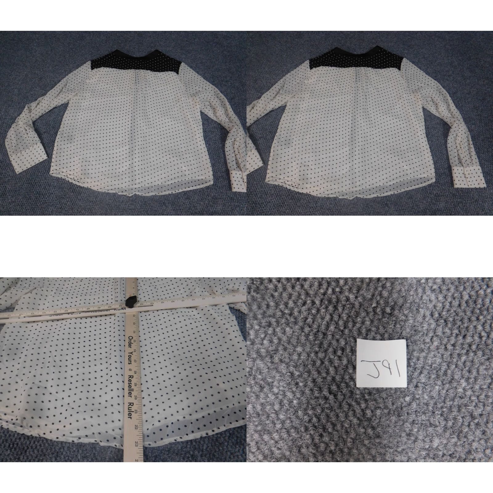 Vintage Rafaella Womens Button-Up Blouse Large Petites Beige Long Sleeve Collared Pullover Casual Polyester Rayon Button-Accented Classic Regular Beige Size L / US 10 / IT 46 - 8 Thumbnail
