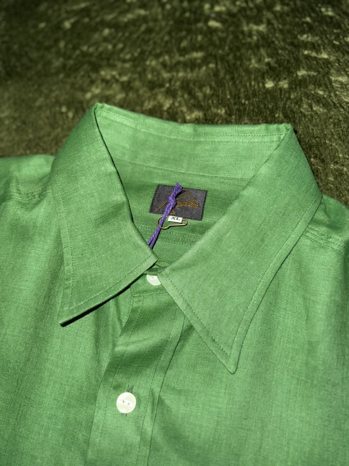 Needles [XL] NEEDLES JAPAN linen cotton blended work shirts green Size US XL / EU 56 / 4 - 3 Thumbnail