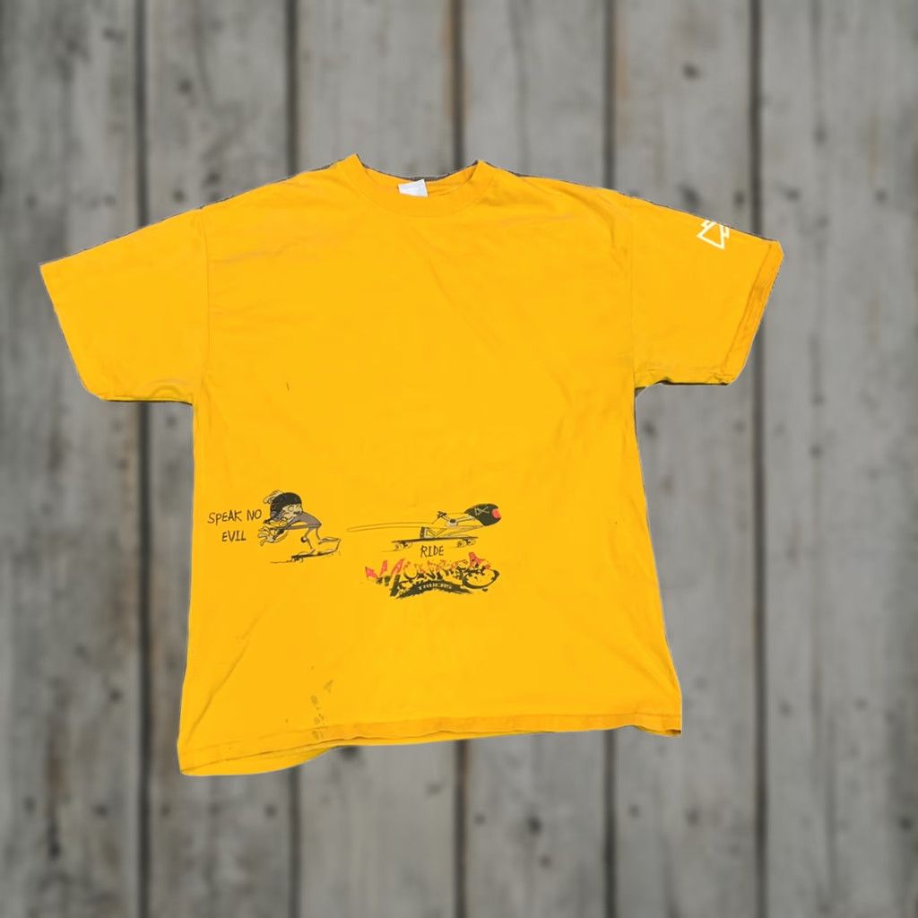 Hanes VINTAGE 90s Monkey Skate Trucks Hanes Animal Print T Shirt Yellow Adult Large Mens Size US L / EU 52-54 / 3 - 1 Thumbnail