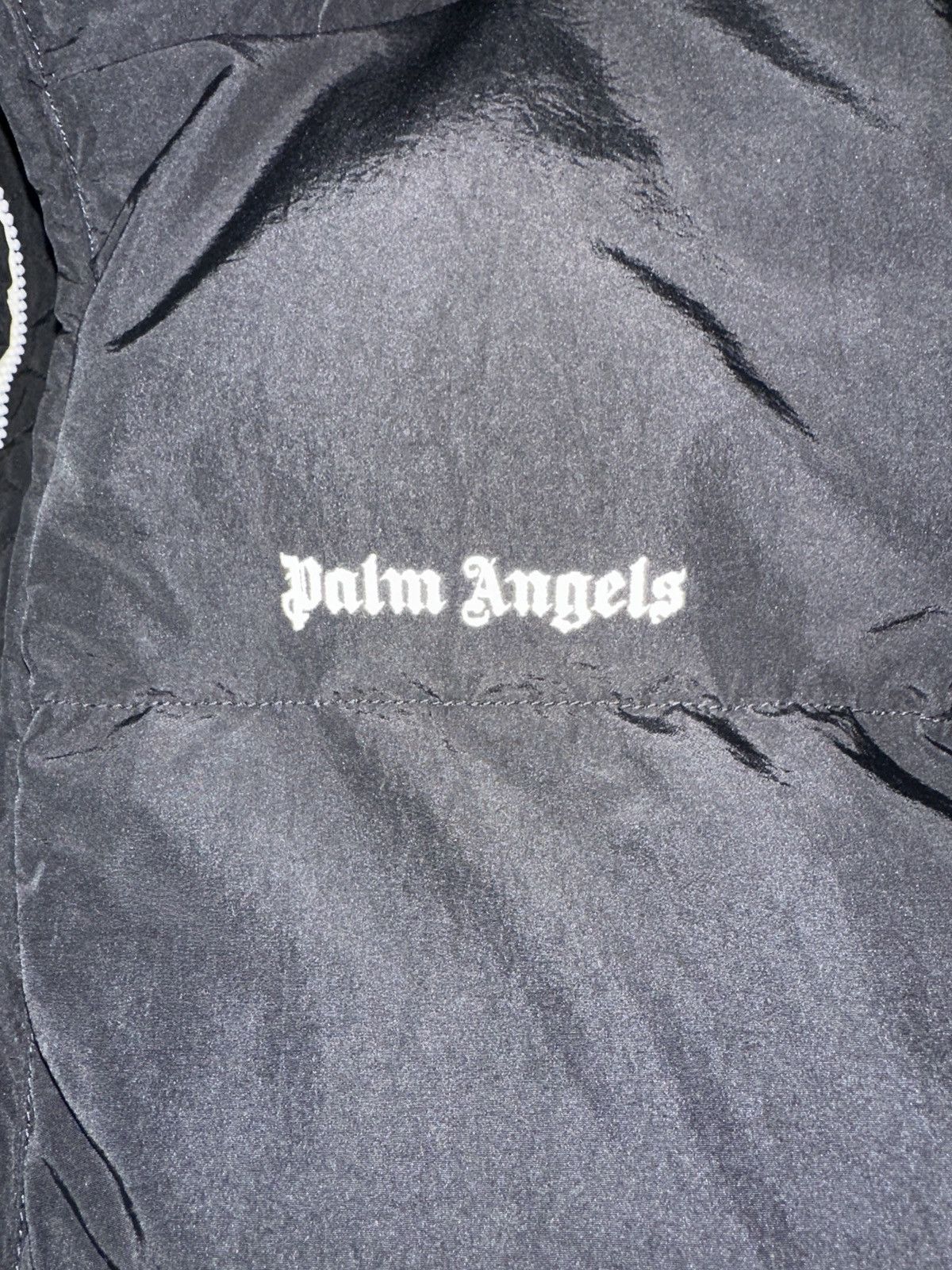 Palm Angels Black Embroidered Down Vest Size US M / EU 48-50 / 2 - 5 Thumbnail
