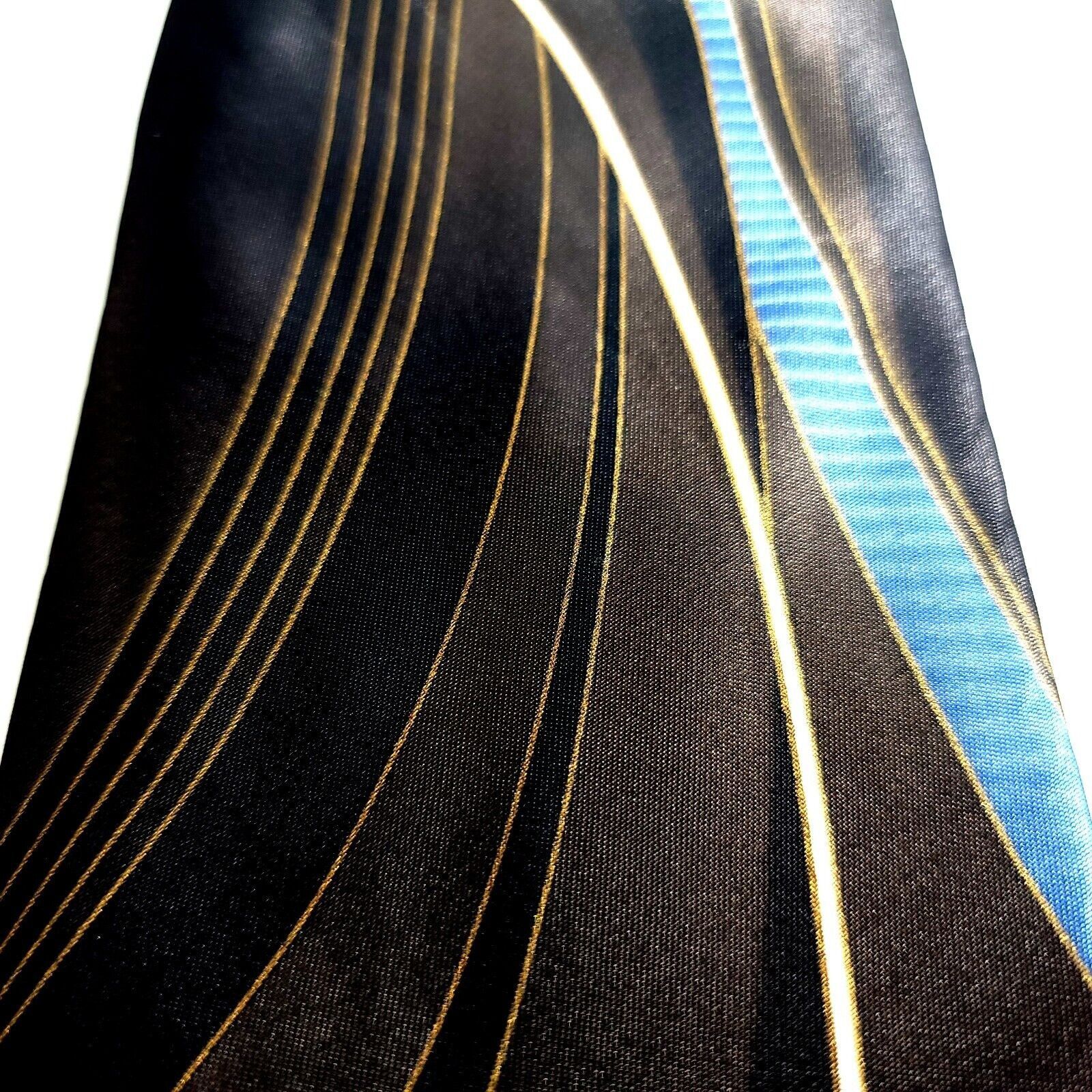 David Taylor David Taylor Polyester Brown Abstract Glossy Print Wide Tie Size ONE SIZE - 2 Thumbnail