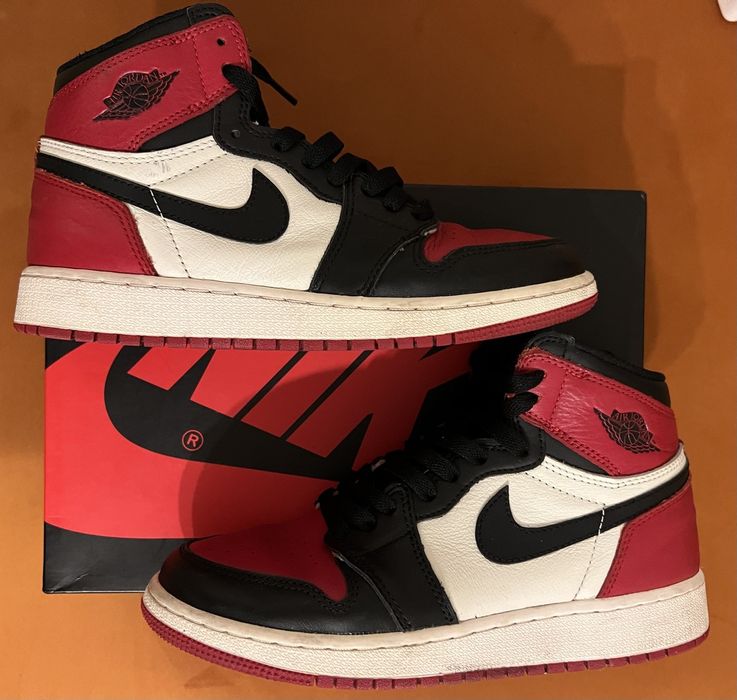 Nike 2017 Air Jordan 1 Retro High OG BG Bred Toe Grailed