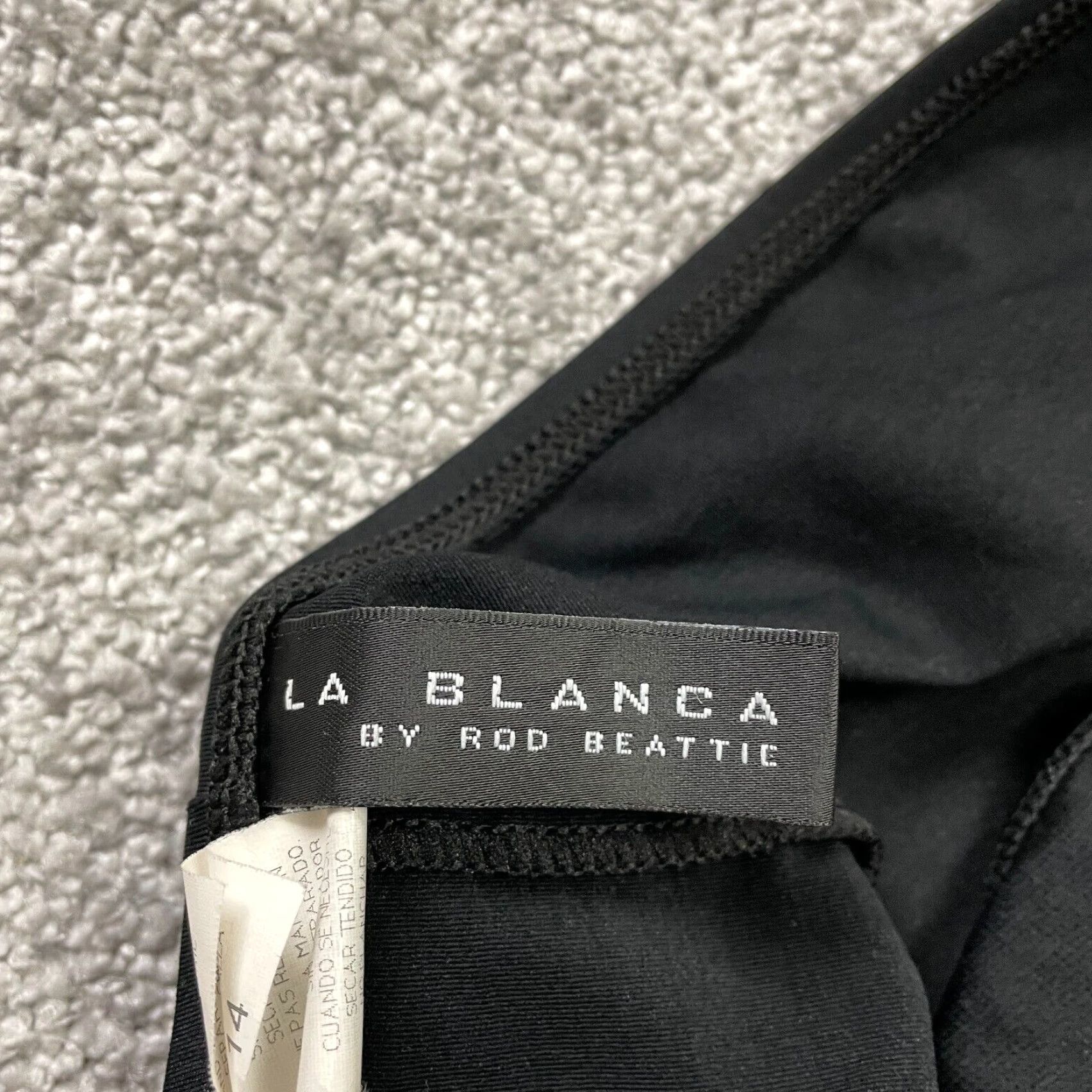 Vintage La Blanca Bikini Bottom Womens 14 Black High Rise Swimwear Beach Pool Size 36" / US 14 / IT 50 - 3 Thumbnail