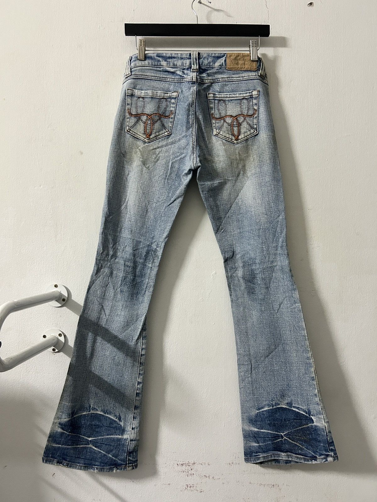 If Six Was Nine Flared glitter whiskered jeans fade lgb style japanese denim Size 28" / US 6 / IT 42 - 8 Thumbnail