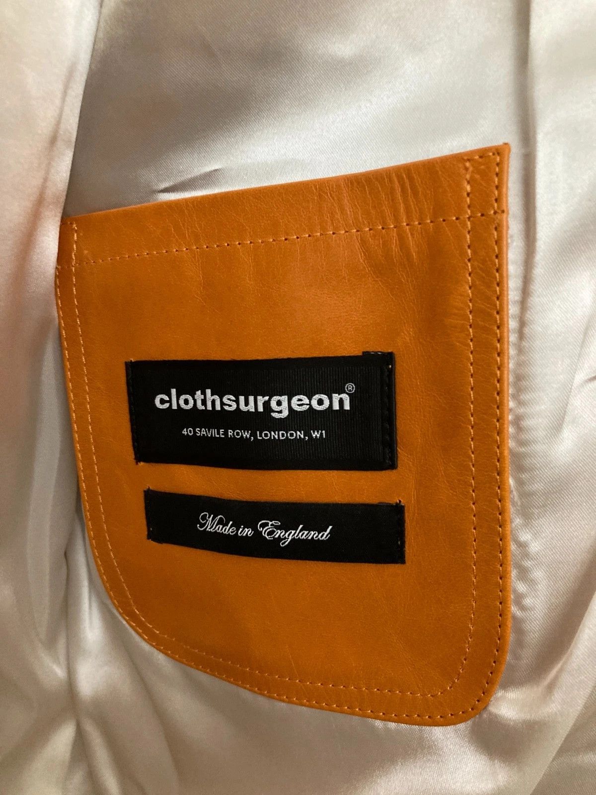 clothsurgeon Leather Jacket Orange Medium/Large Made in England Size US M / EU 48-50 / 2 - 4 Thumbnail