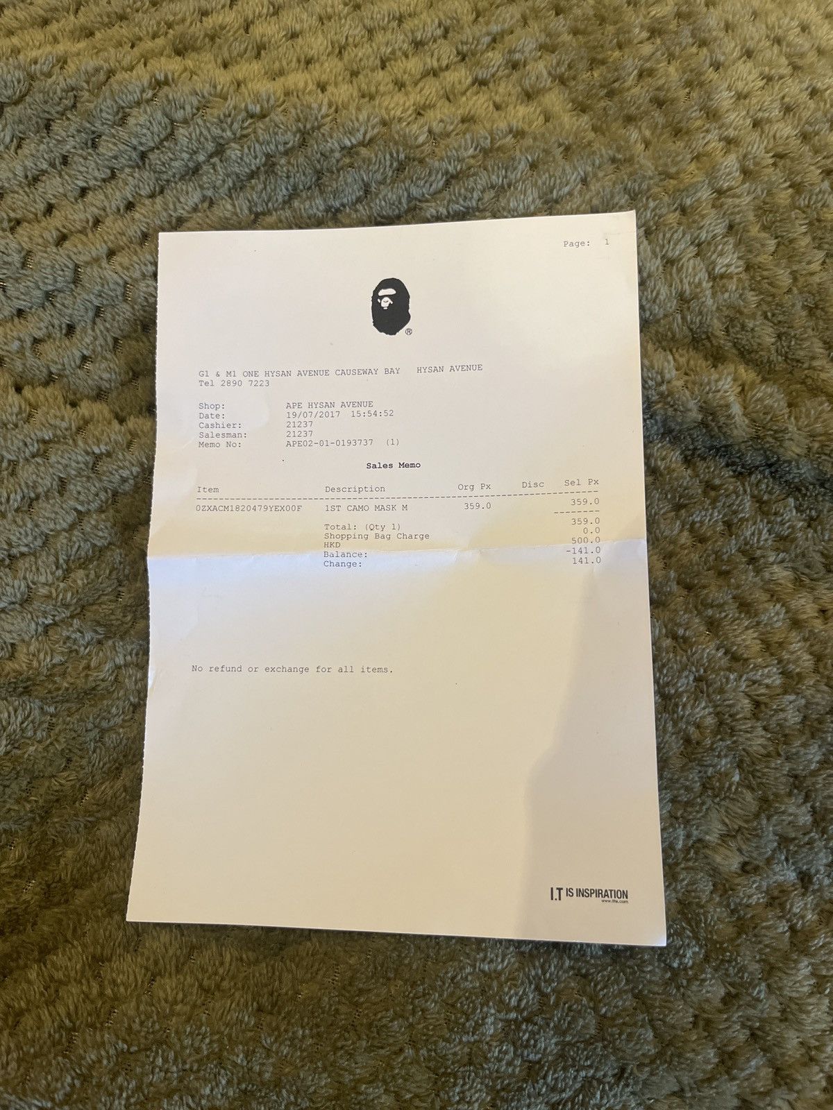 Bape 1st Camo Face Mask Size ONE SIZE - 3 Thumbnail
