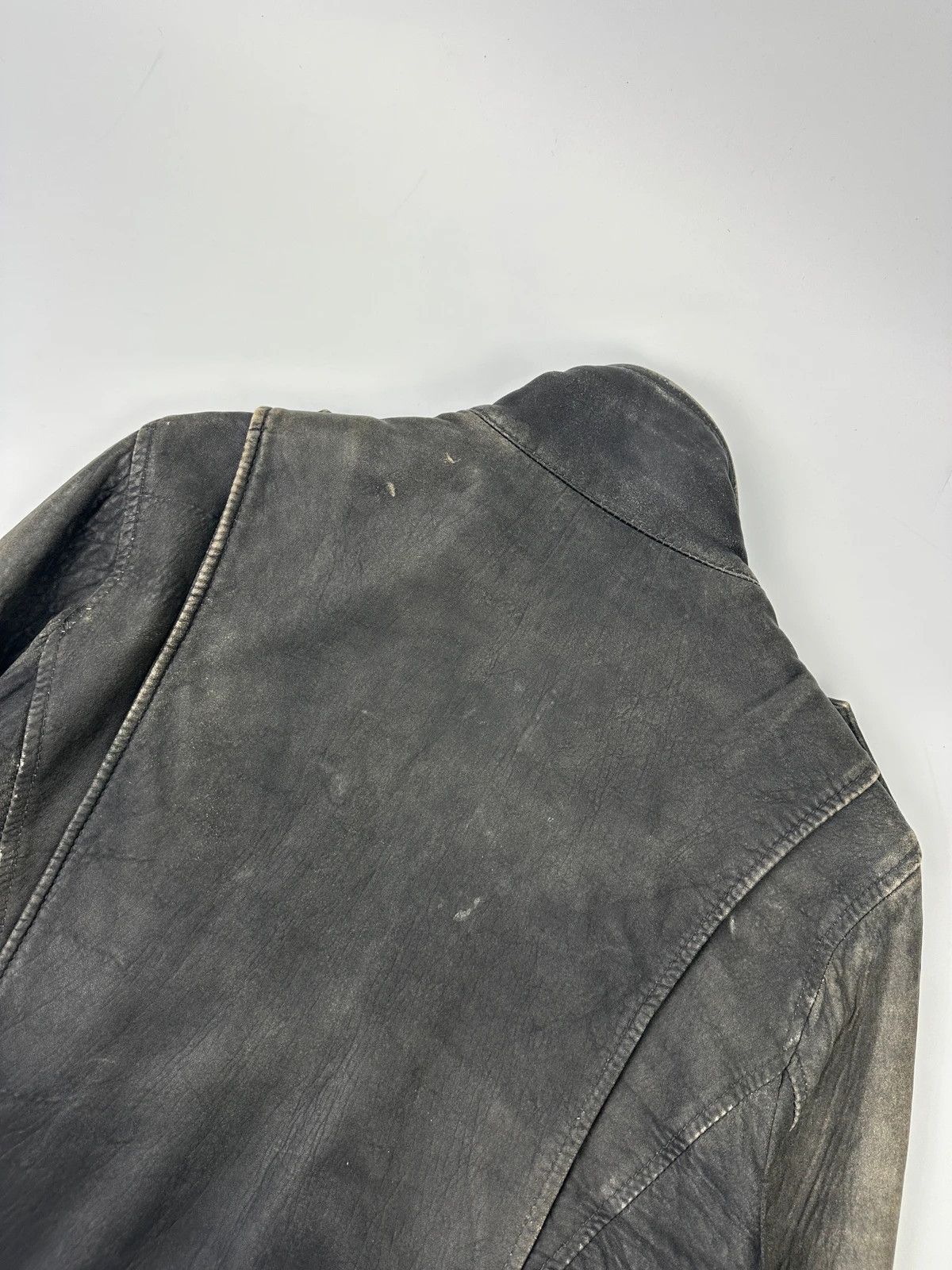 Dolce & Gabbana Dolce & Gabbana 00’s Grey Eroded Leather Faded Bomber Jacket Size US M / EU 48-50 / 2 - 10 Thumbnail
