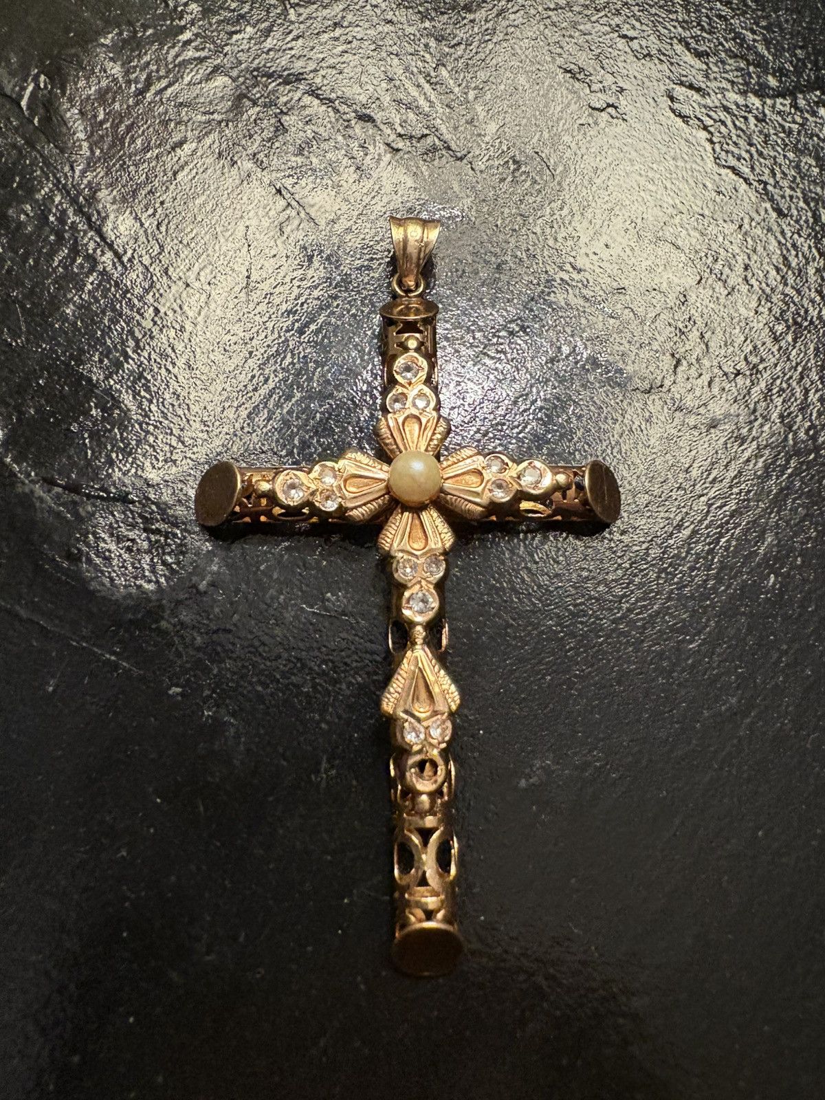 Other 14k Solid Yellow Gold Diamond Cross Size ONE SIZE - 2 Thumbnail