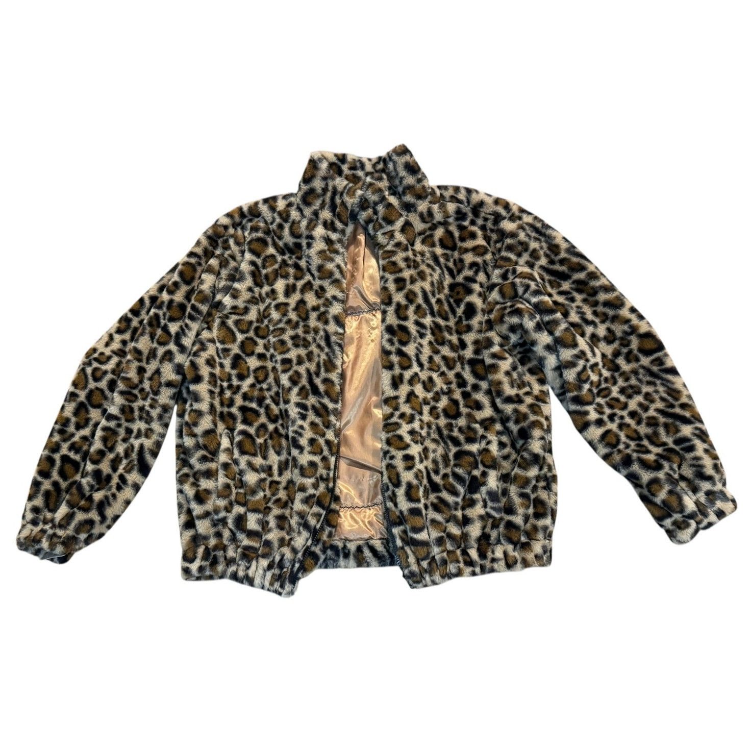 Shein DEF LEPPARD 80s Rock Upcycled Retro Leopard Faux Fur Jacket Size L / US 10 / IT 46 - 5 Thumbnail