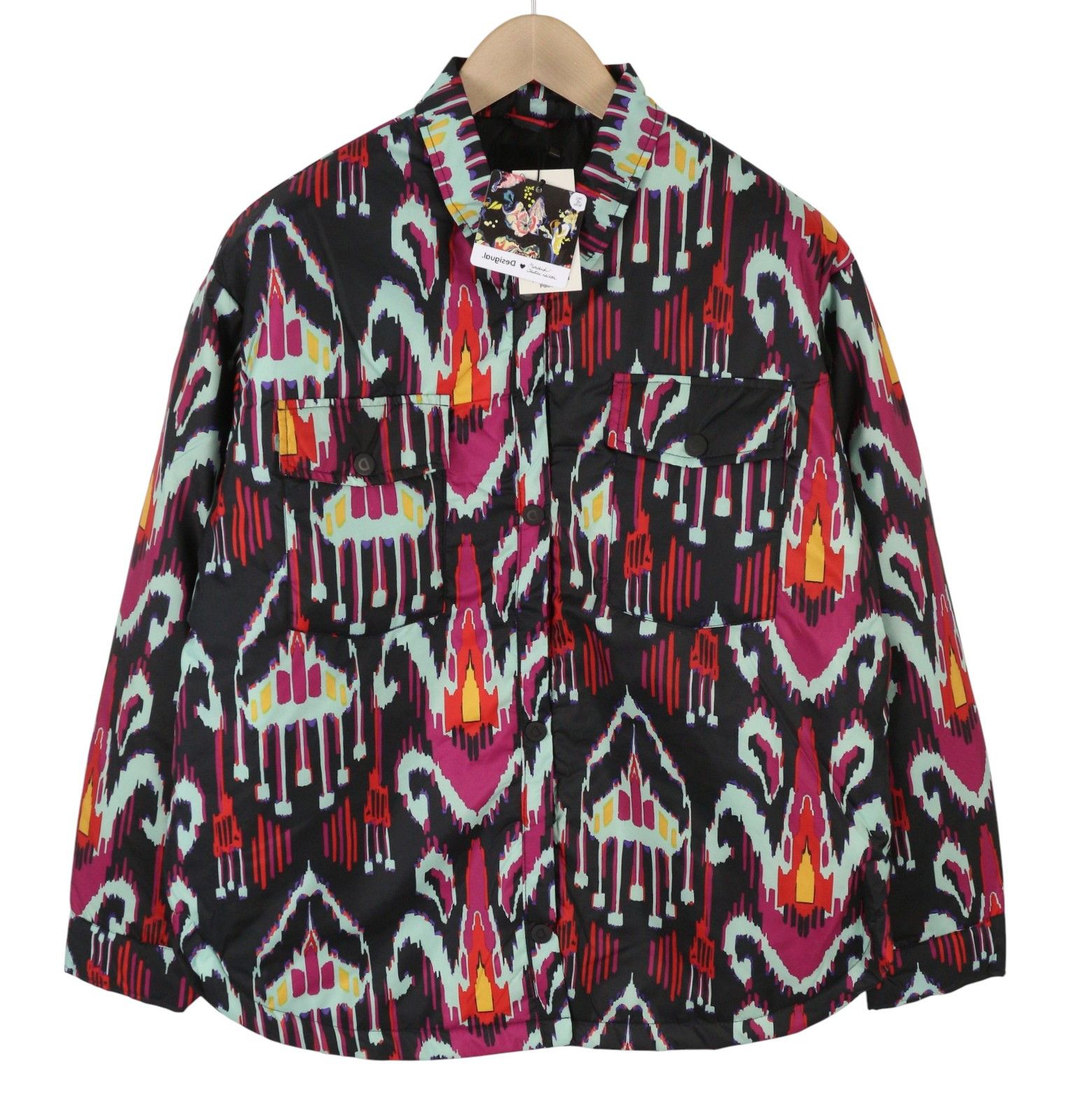 Desigual ELIOT XL Colourful Abstract Print Padded Jacket 88468 Size XL / US 12-14 / IT 48-50 - 2 Thumbnail