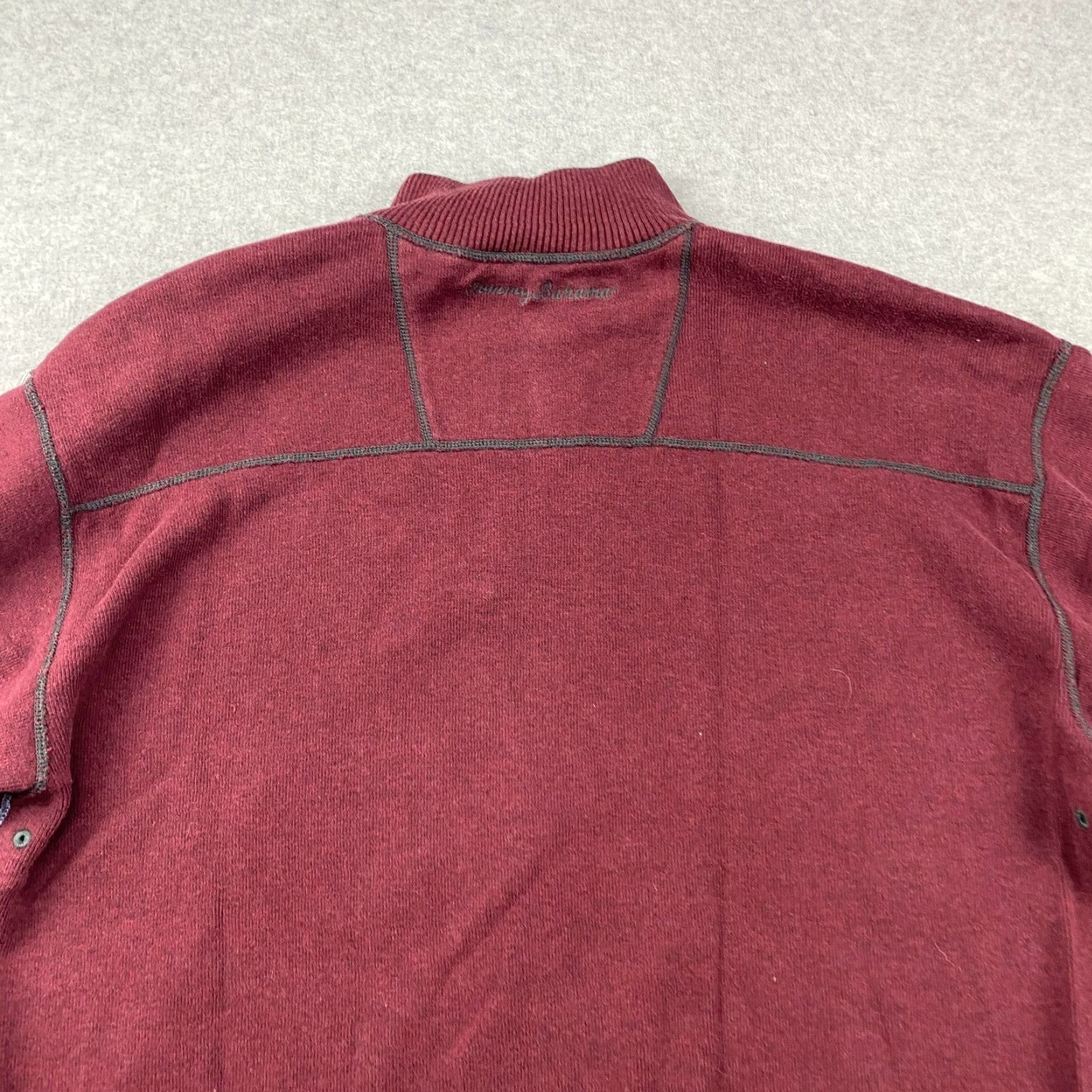 Tommy Bahama Tommy Bahama Reversible Sweater Mens Large L Maroon Gray 1/4 Zip Long Sleeve Size US L / EU 52-54 / 3 - 7 Thumbnail