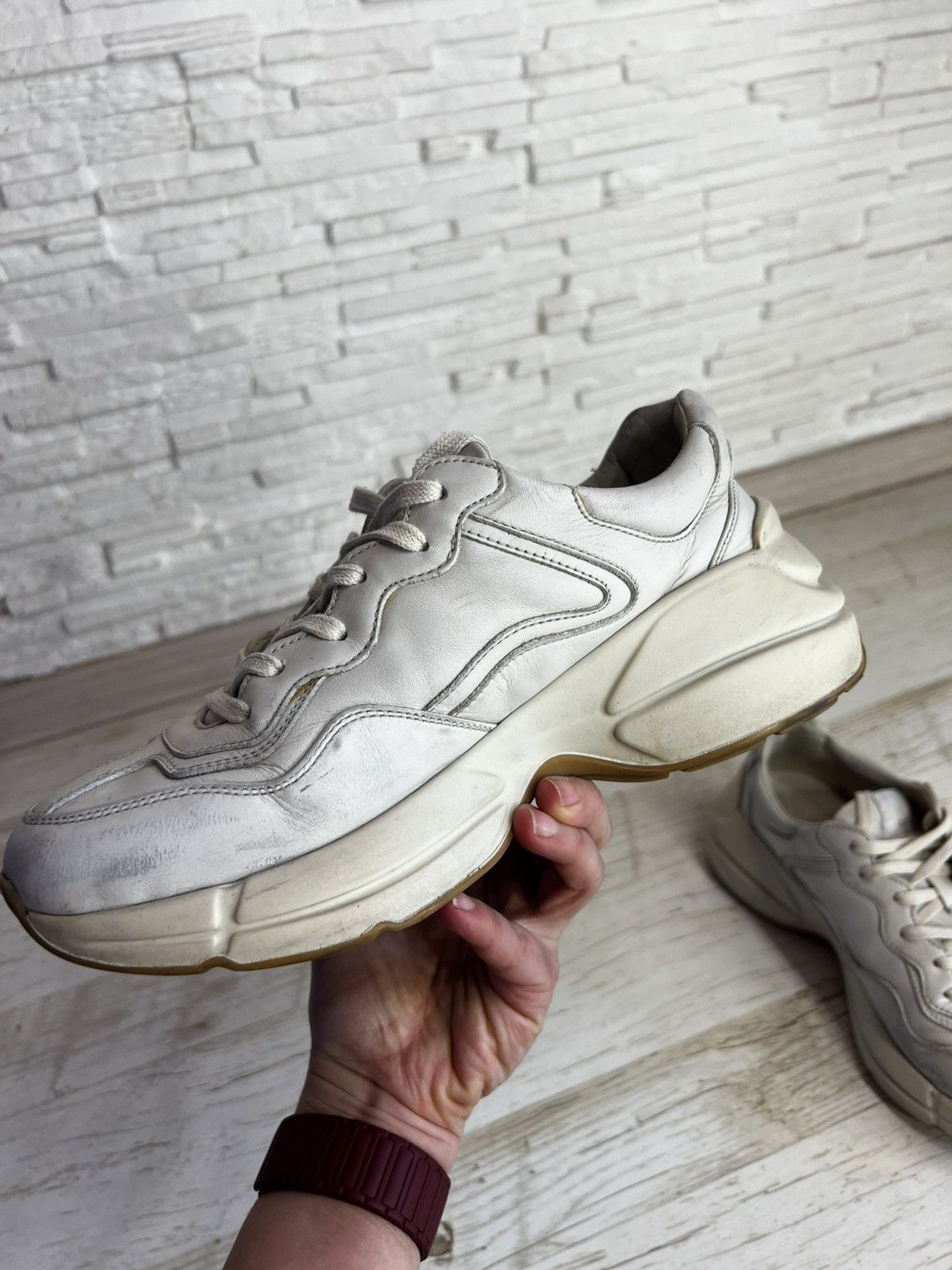 Gucci Gucci Rhyton 523535 Sneakers Chunky Leather Sneakers Size6.5 Size US 6.5 / EU 39-40 - 9 Thumbnail