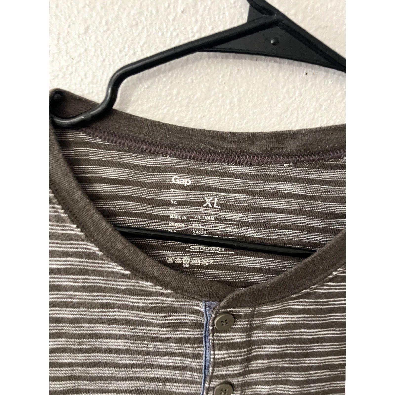 Gap GAP Sweatshirt Men XL Long Sleeve Crew Neck Pullover Henley Brown Striped Size US XL / EU 56 / 4 - 2 Thumbnail