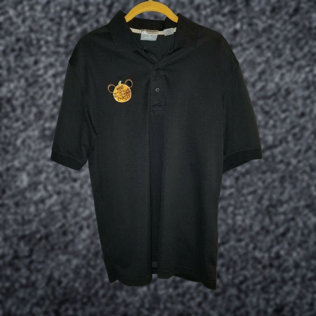 Vintage Disney Men's M Jockey Polo Shirt Black Halloween Mickey's Not So Scary Party Size M / US 6-8 / IT 42-44 - 1 Thumbnail
