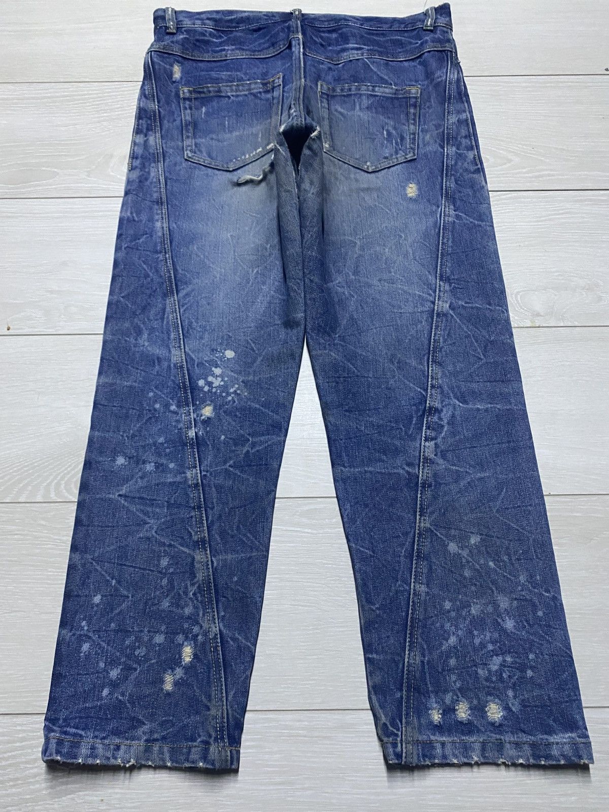 Japanese Brand Vintage Japanese Brand Acid Wash Thunder Distressed Style Size US 33 - 2 Thumbnail