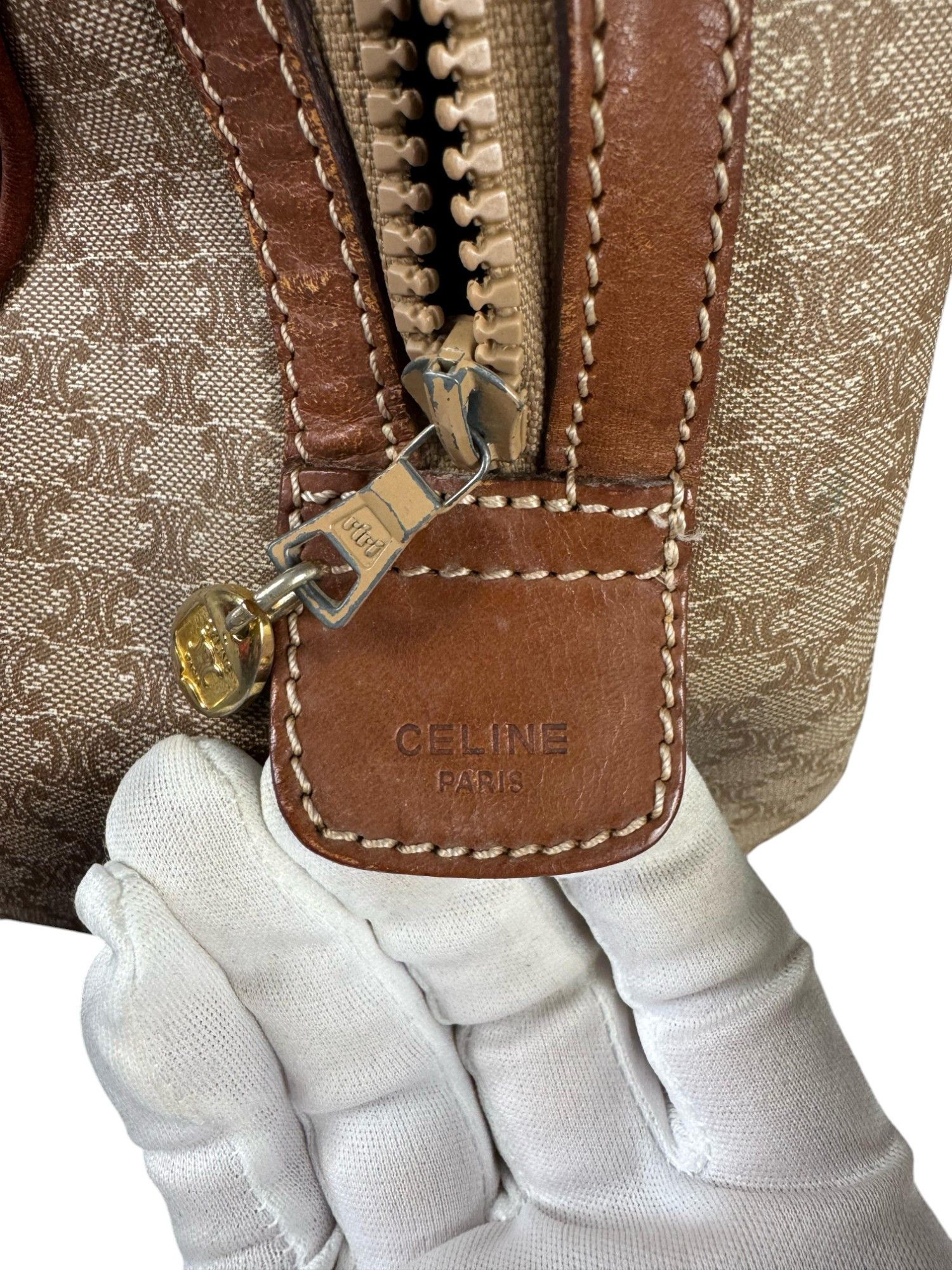 Celine Celine - Macadam Canvas Leather Boston Bag Vintage Size ONE SIZE - 7 Thumbnail