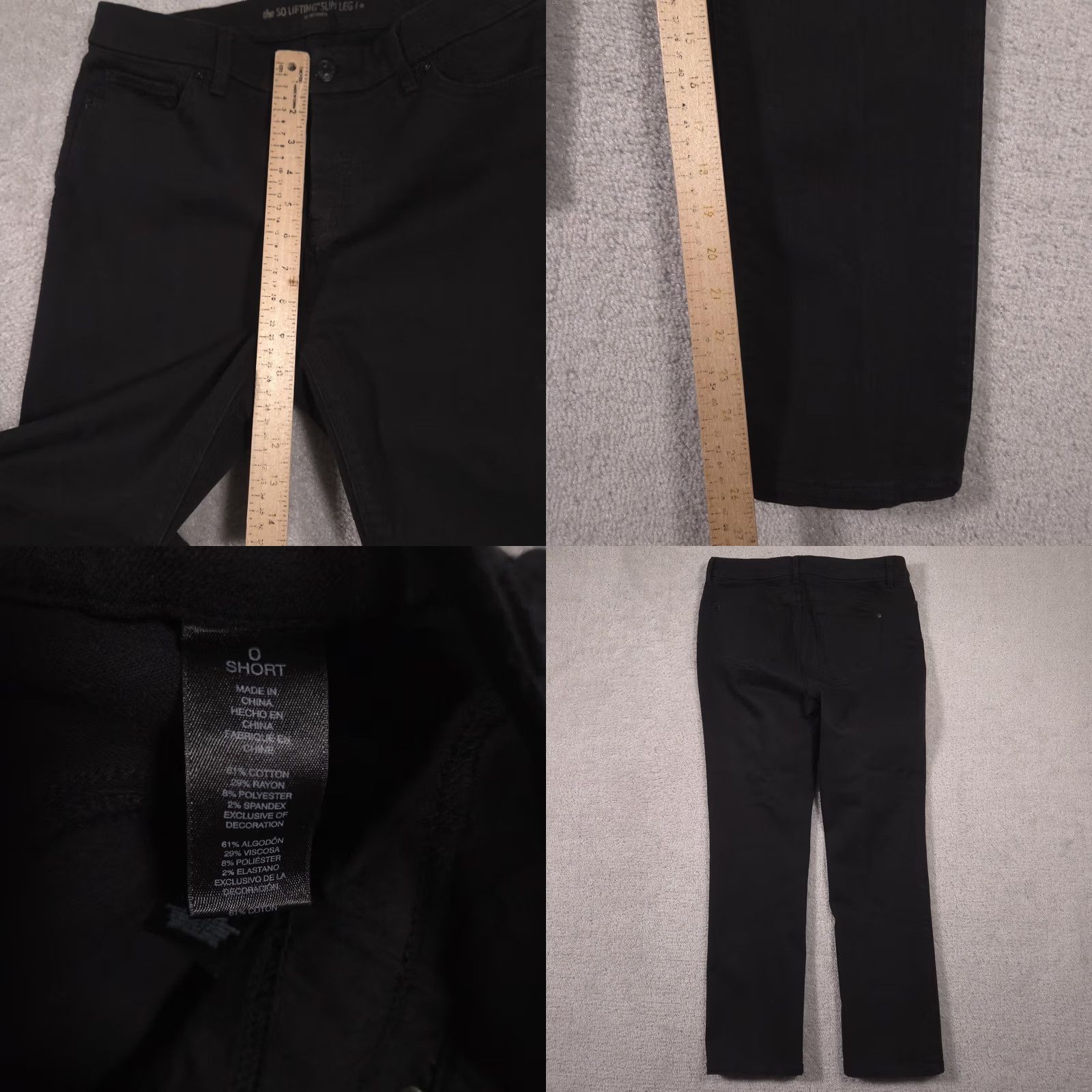Vintage Chico's So Lifting Slim Jeans Womens 0 Short Black Dark Wash Mid Rise Stretch Jeans Size 25" / US 0 / IT 36 - 8 Thumbnail