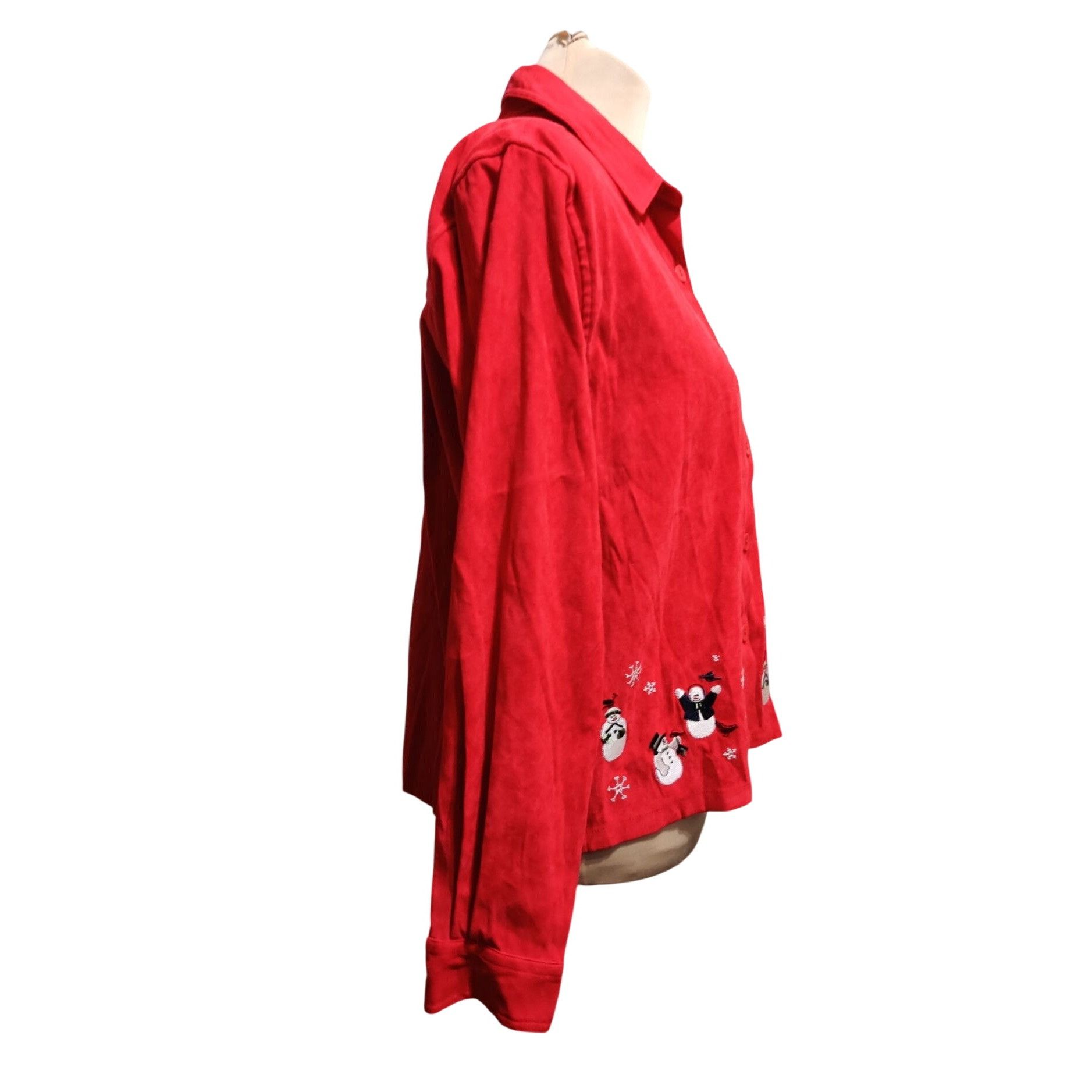Vintage Vintage Christopher & Banks Shirt Size M Red Snowman Embroid Size M / US 6-8 / IT 42-44 - 6 Thumbnail