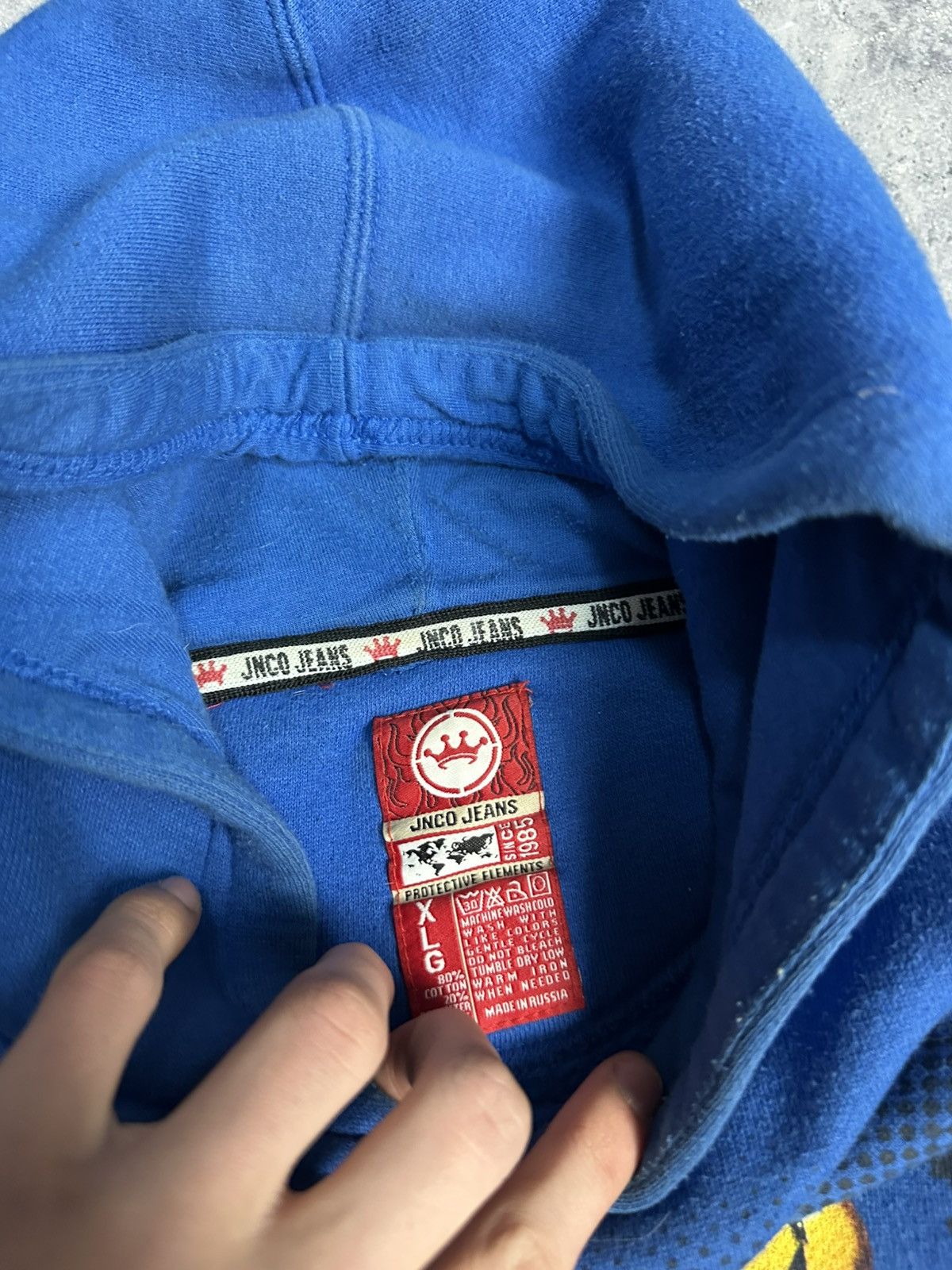 JNCO Vintage Y2K JNCO jeans crown blue hoodie sweatshirt Size US XL / EU 56 / 4 - 11 Thumbnail