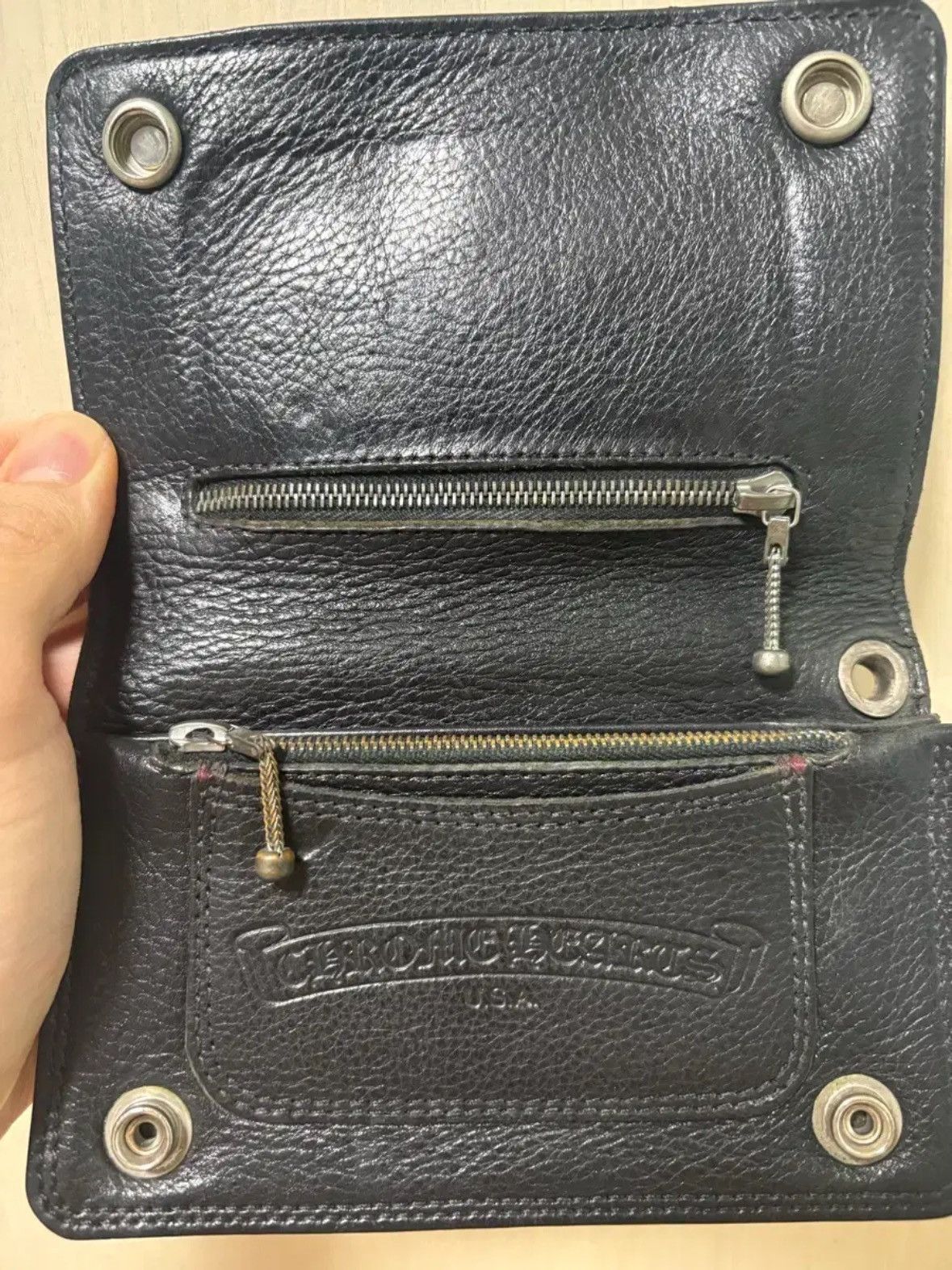 Chrome Hearts *rare*Blue Cross Leather Patch Wallet Size ONE SIZE - 3 Thumbnail