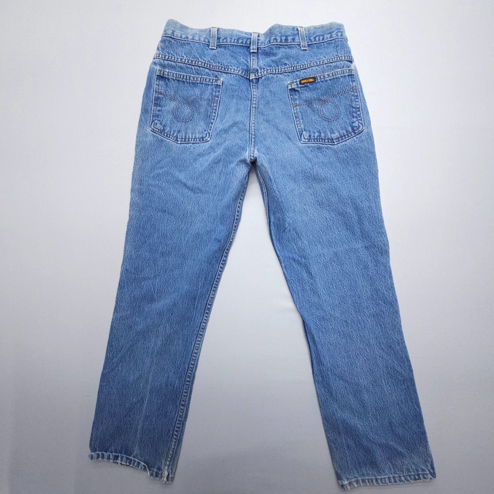 Vintage VINTAGE Saddle King Jeans Mens 36 x 31 Distressed 80s USA Logo Denim Blue 5-Pocket Womens/Mens? Size US 36 / EU 52 - 3 Thumbnail