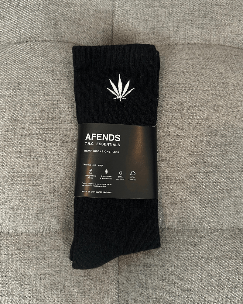 Afends BNWT Afends - Happy Hemp Weed Crew Socks / Black Size ONE SIZE - 3 Thumbnail