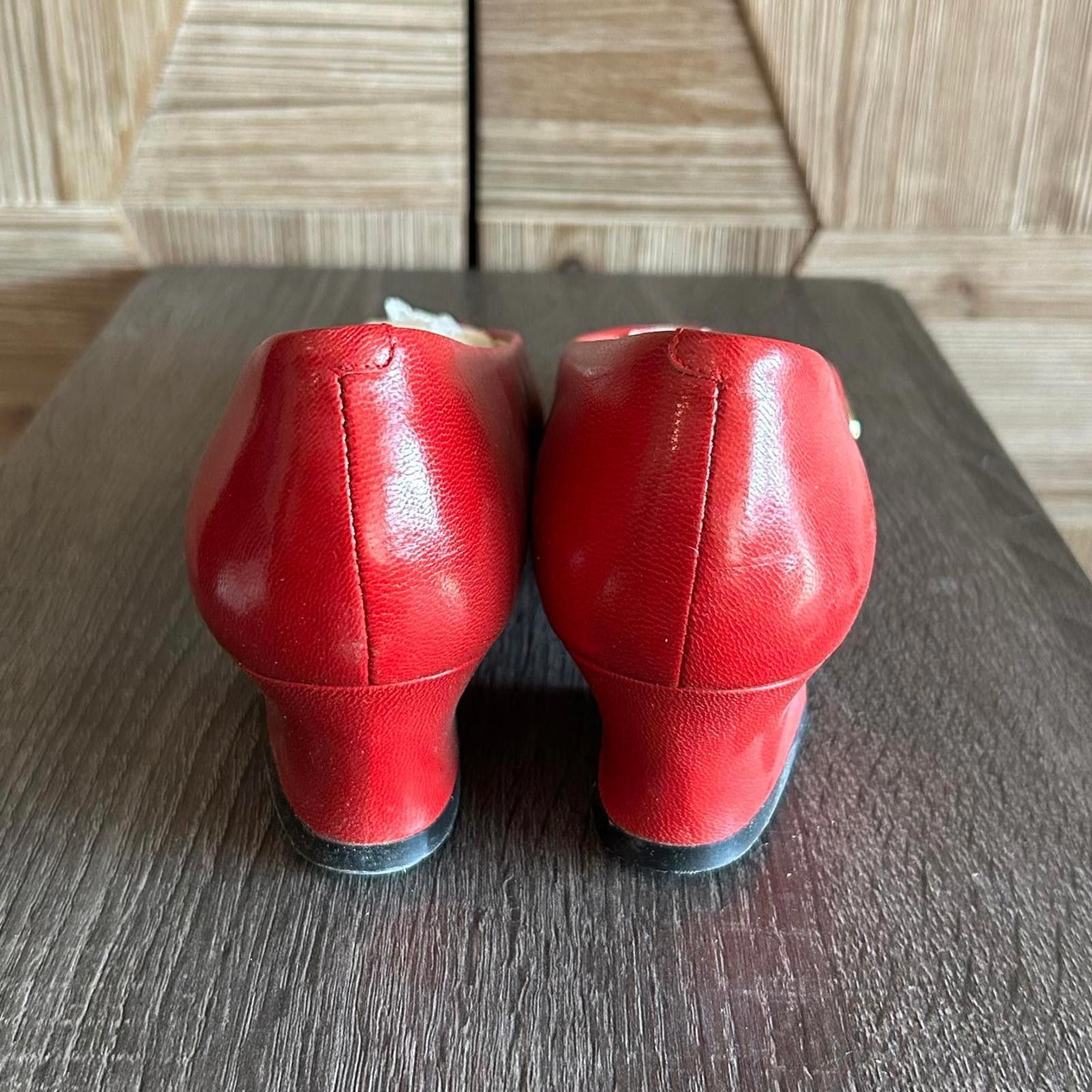 Designer Talbots Red Leather Block Heels Womens SIze 8 N Size US 8 / IT 38 - 5 Thumbnail