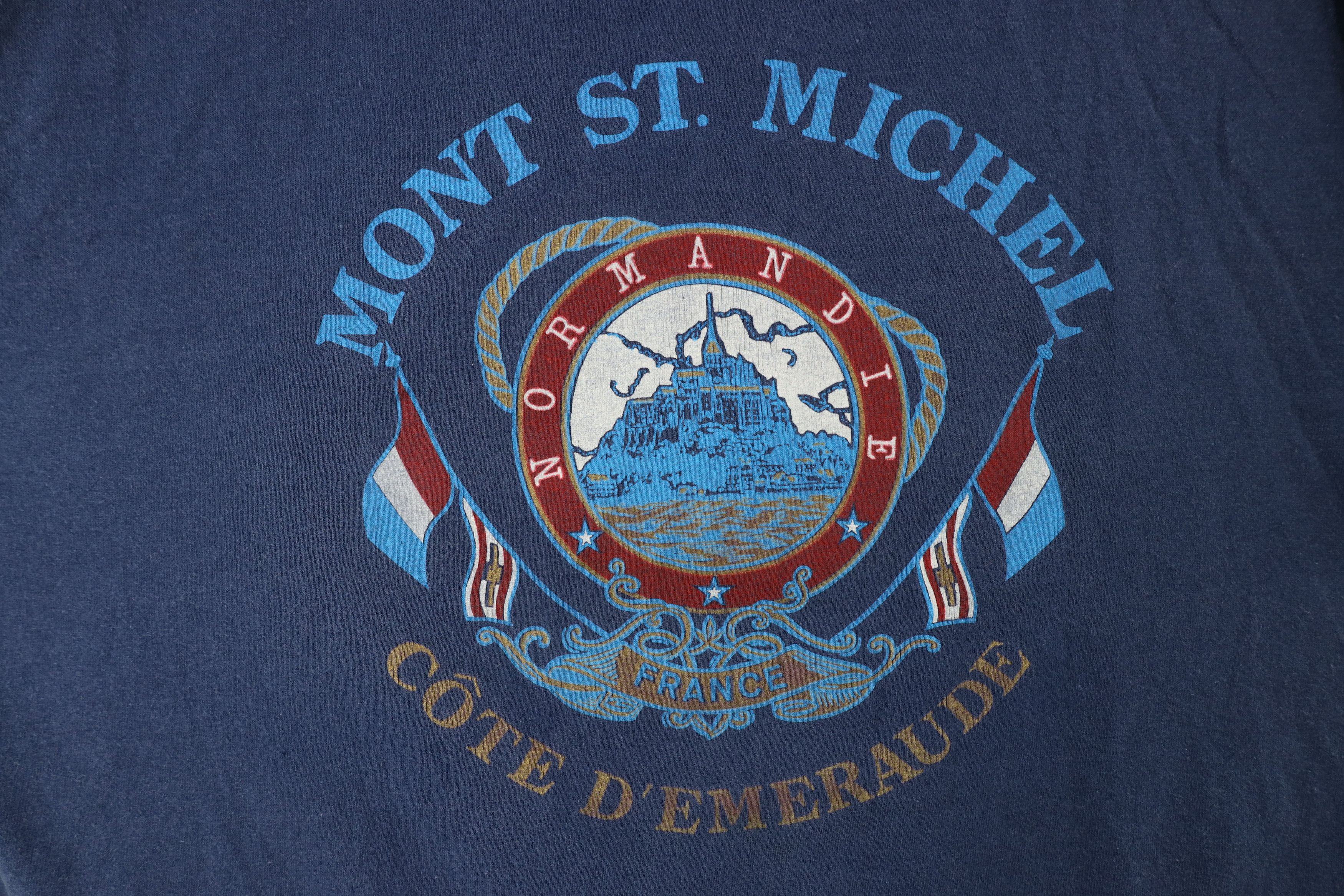 Vintage Vintage 90s Streetwear St Michel Normandie France T-Shirt Size US XL / EU 56 / 4 - 4 Thumbnail