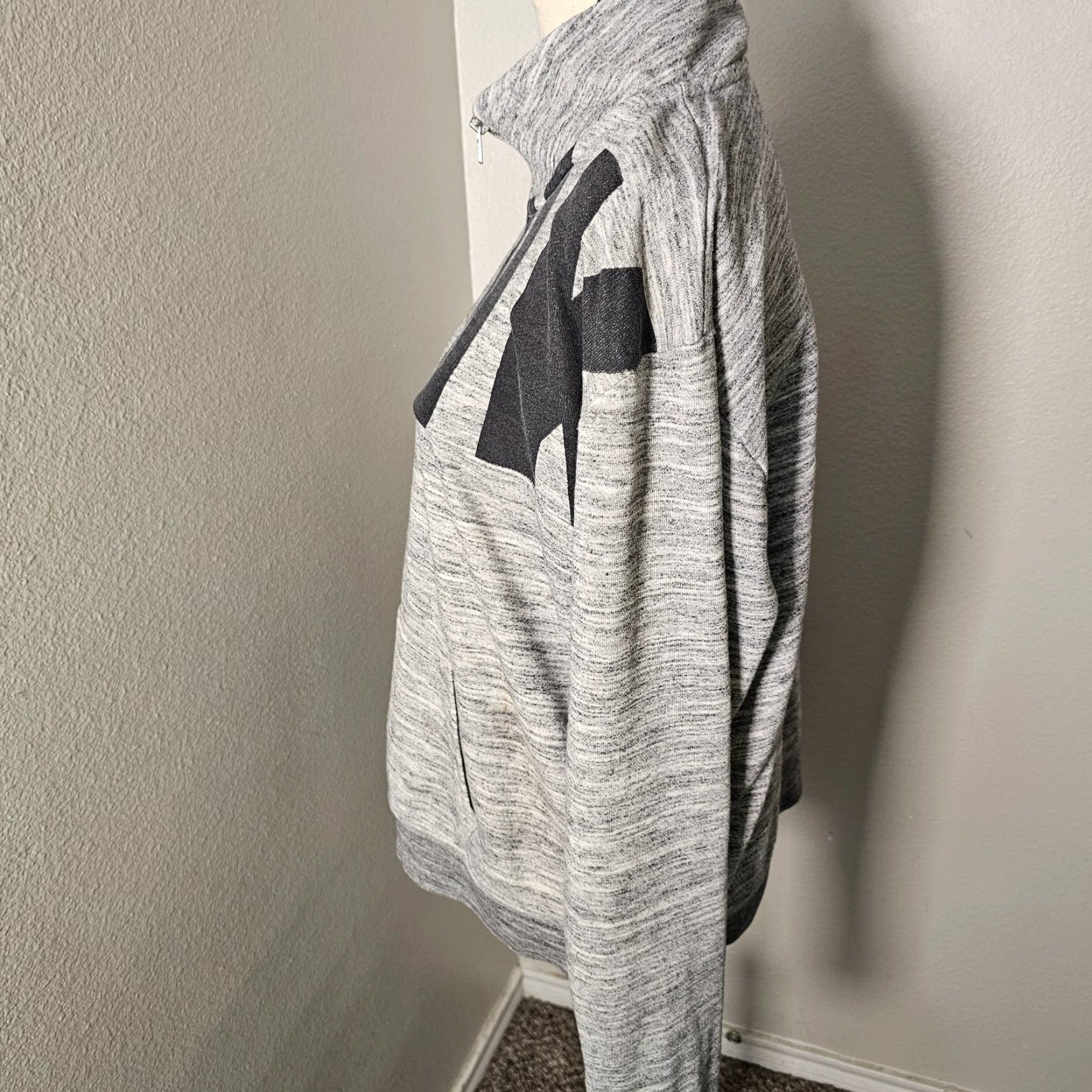 Victoria's Secret Victoria's Secret PINK Sweatshirt Half Zip Mockneck Logo Marl Size L Womens Gray Size L / US 10 / IT 46 - 2 Thumbnail