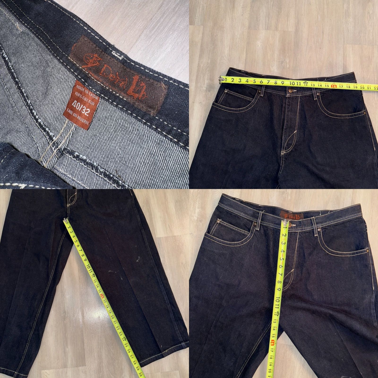 Denime GODBODY Denim Jacket & Baggy Jeans XL 40x32 Dark Blue Button Up Denim Jacket Size US 36 / EU 52 - 8 Thumbnail